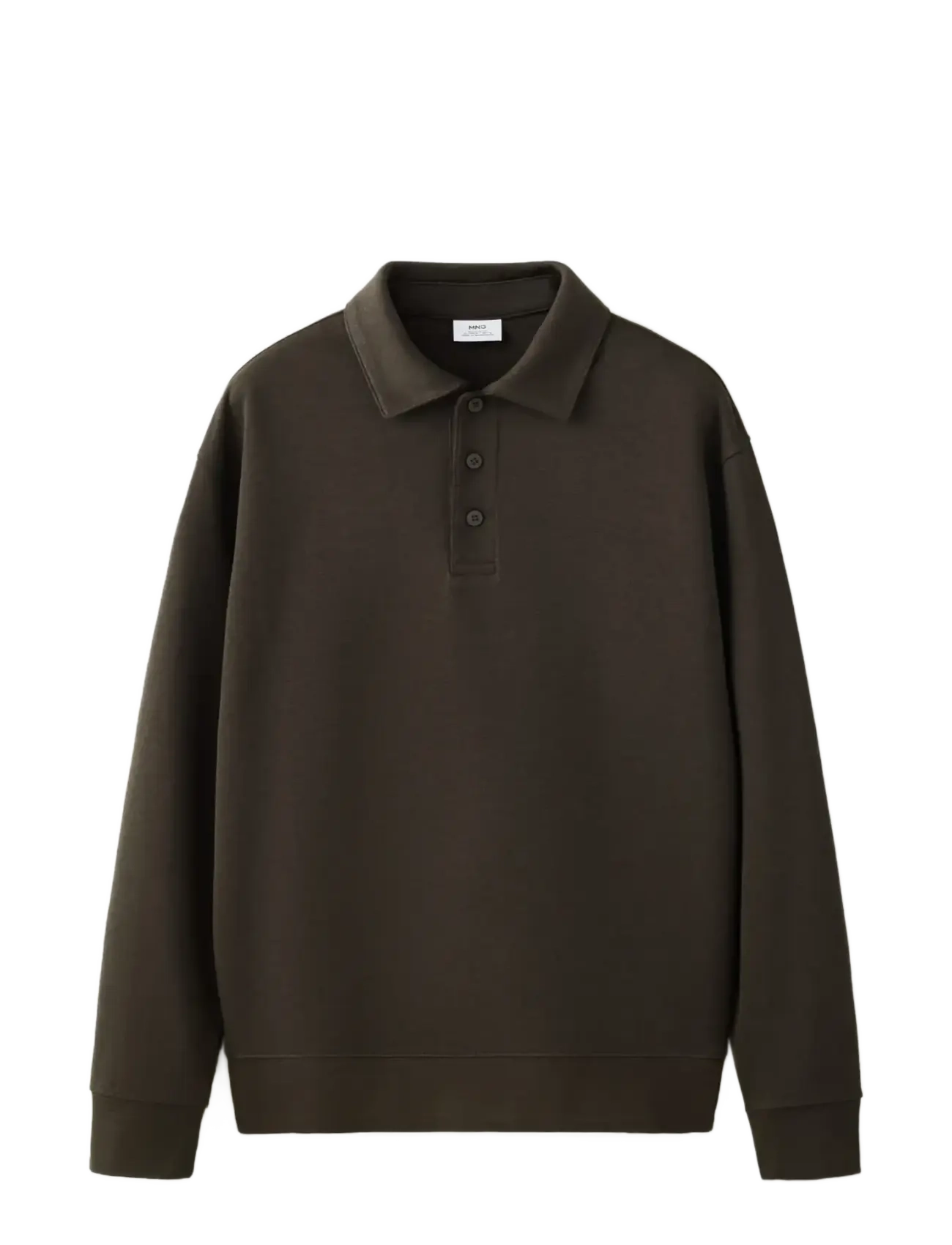 Mango - Regular fit polo-neck sweatshirt - långärmade stickade pikétröjor - brown - 1