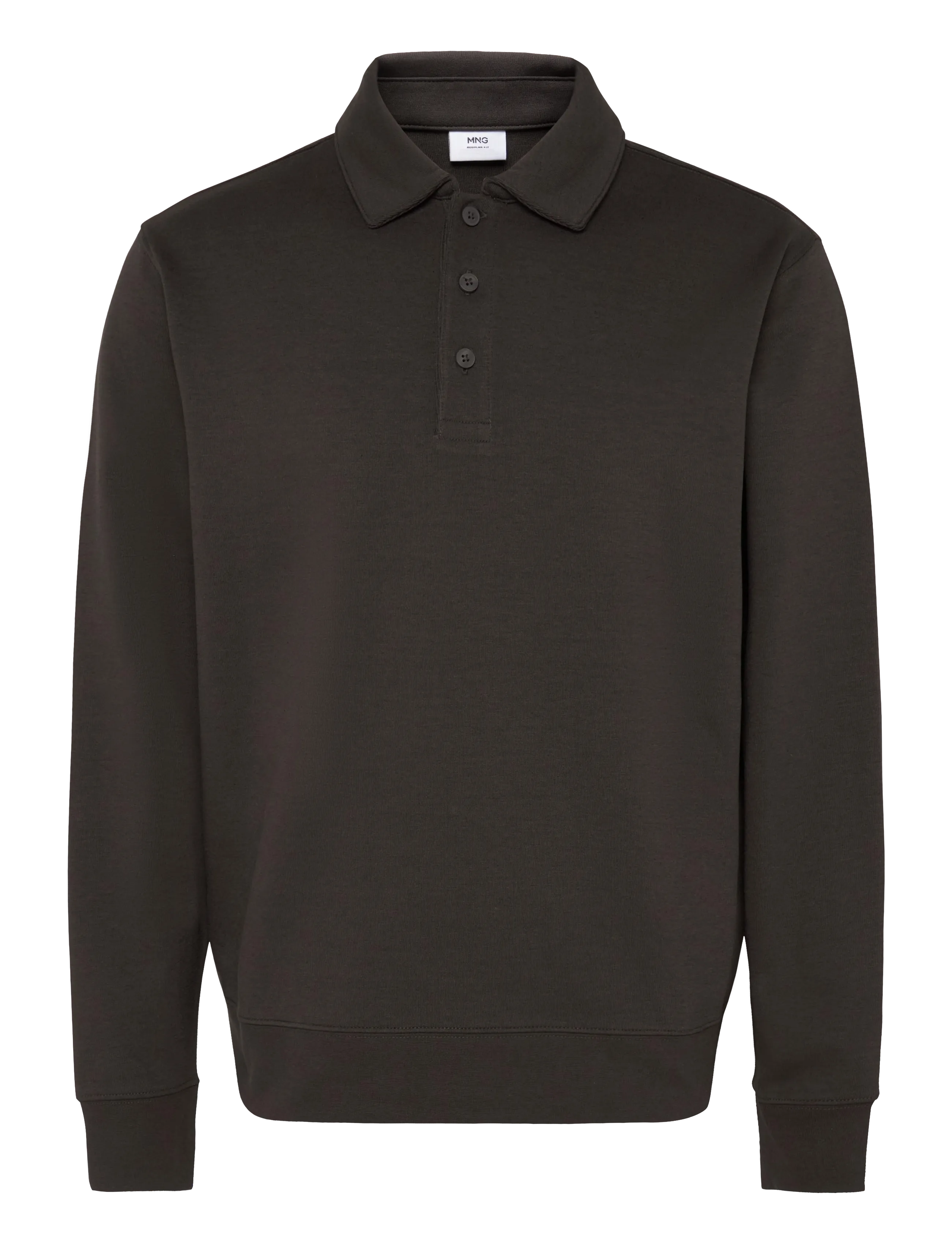 Mango Regular fit polo-neck sweatshirt - Tøj - BROWN / brown