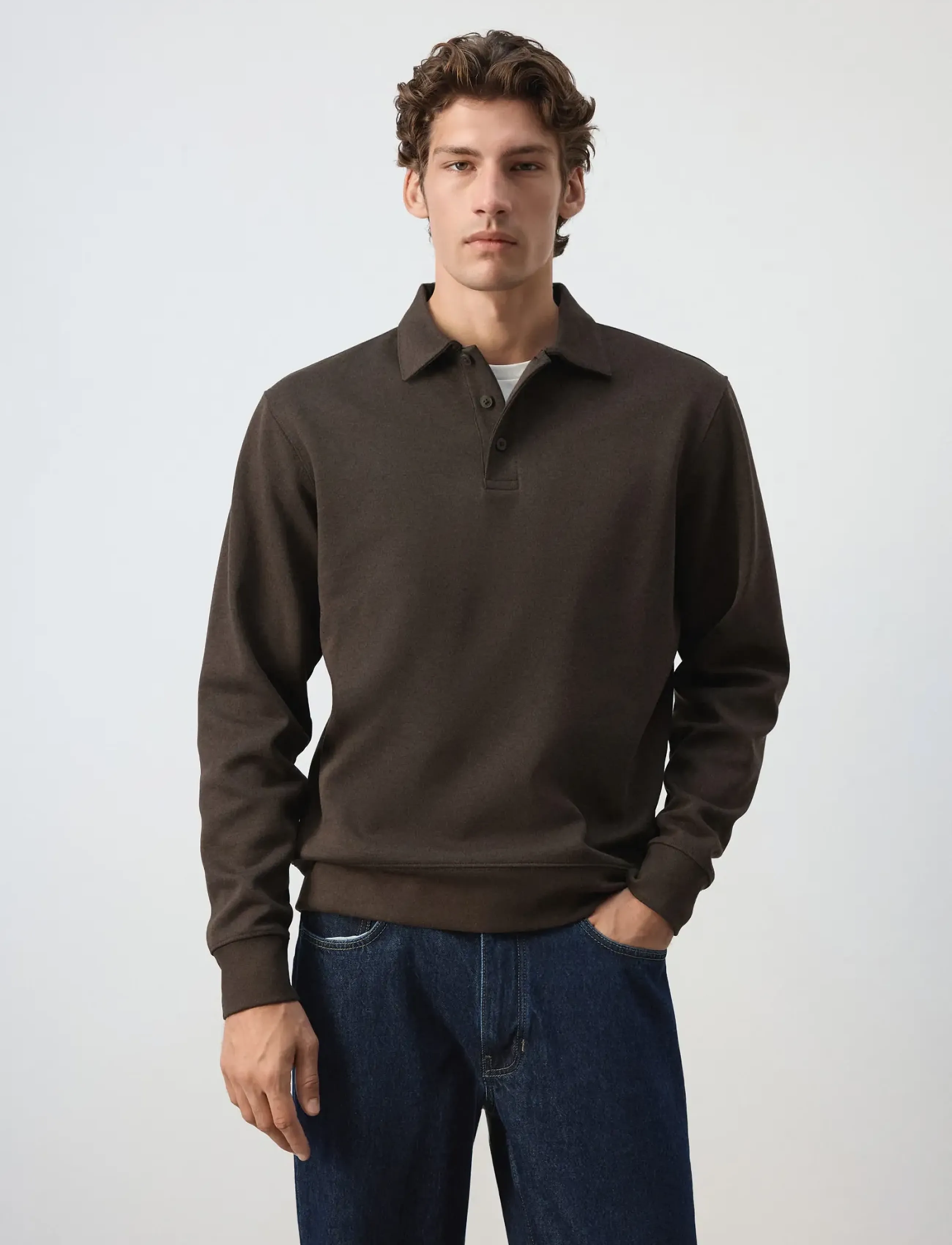 Mango Regular fit polo-neck sweatshirt - Säsongens färger - BROWN / brown