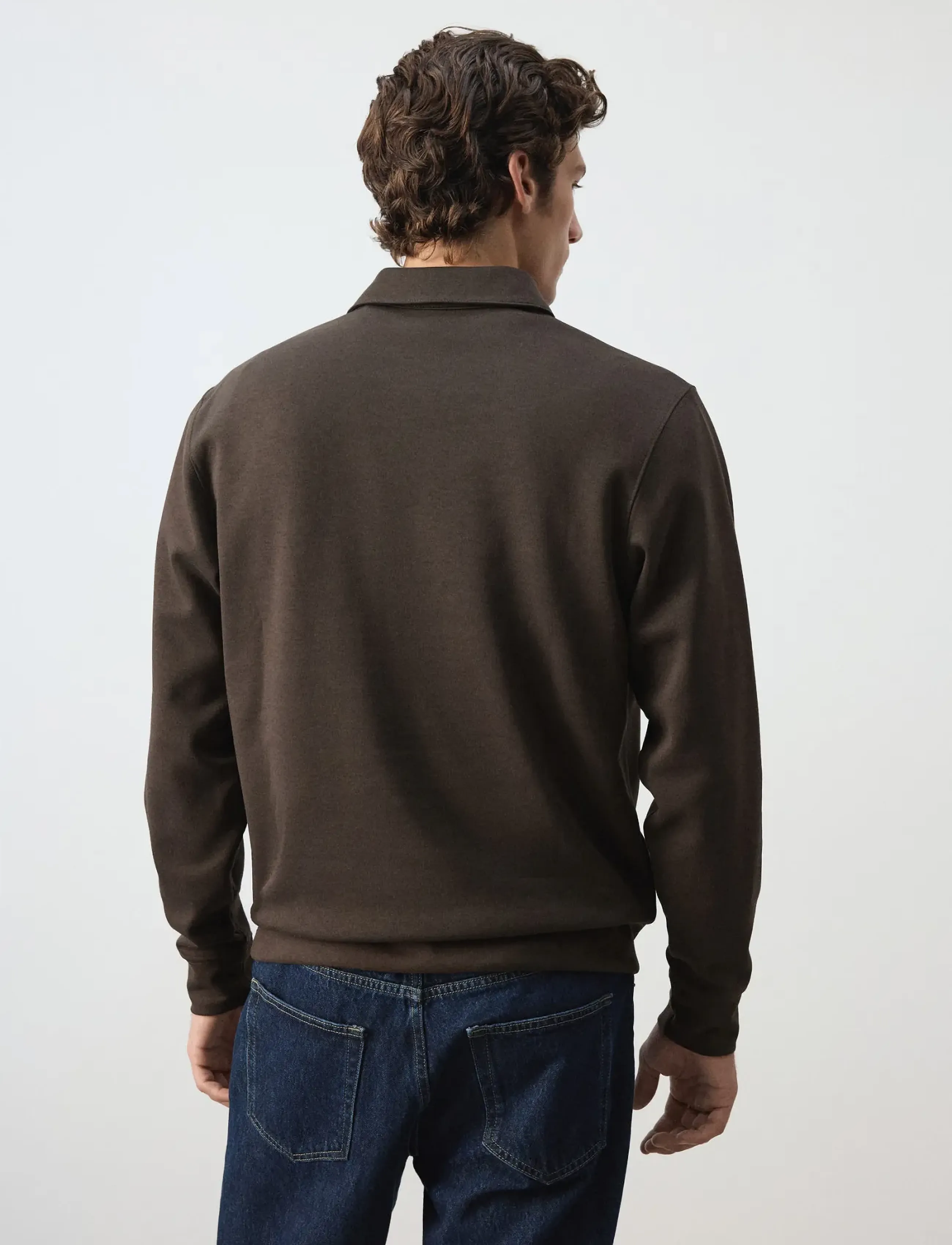 Mango - Regular fit polo-neck sweatshirt - långärmade stickade pikétröjor - brown - 2