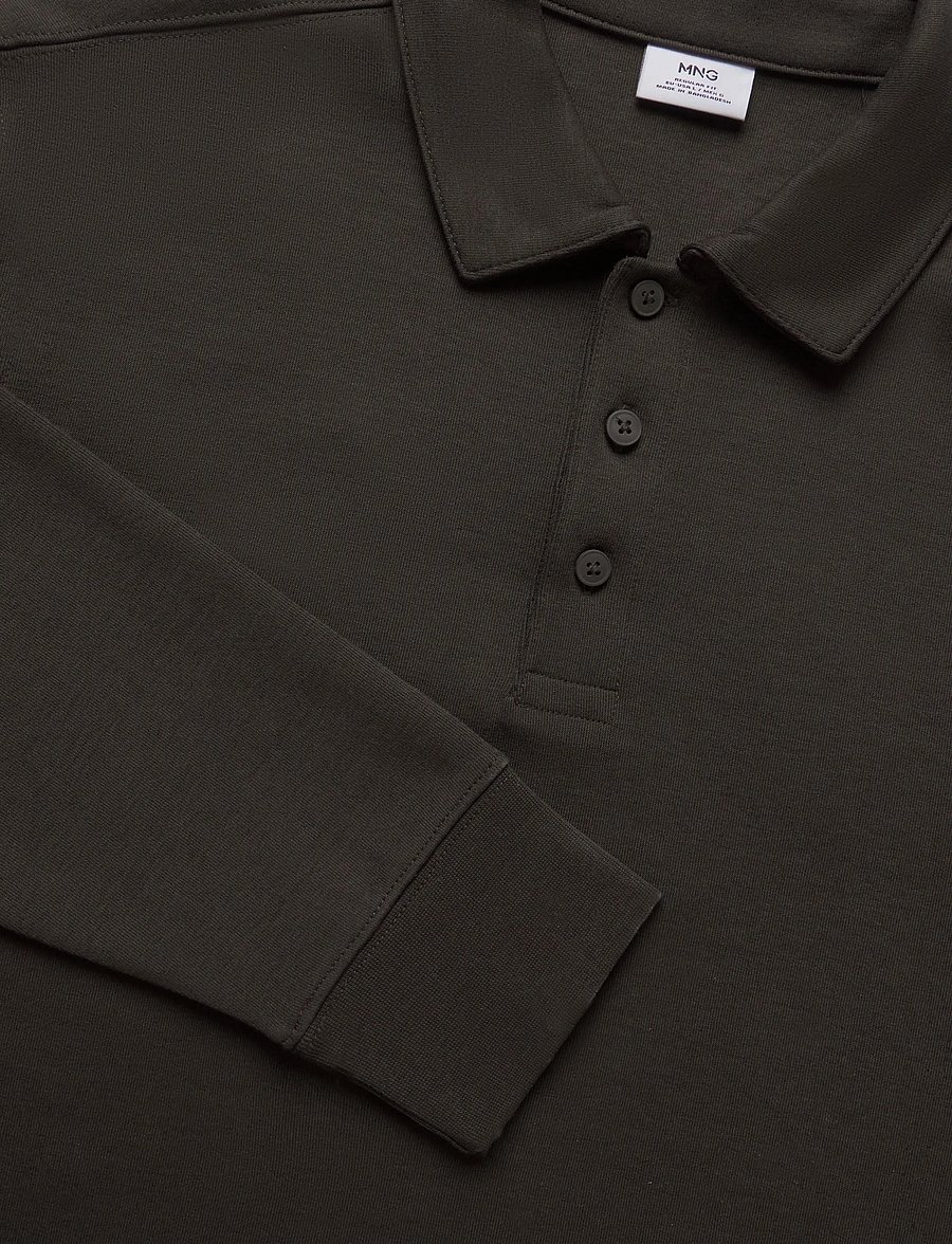 Mango - Regular fit polo-neck sweatshirt - langærmede poloer - brown - 4