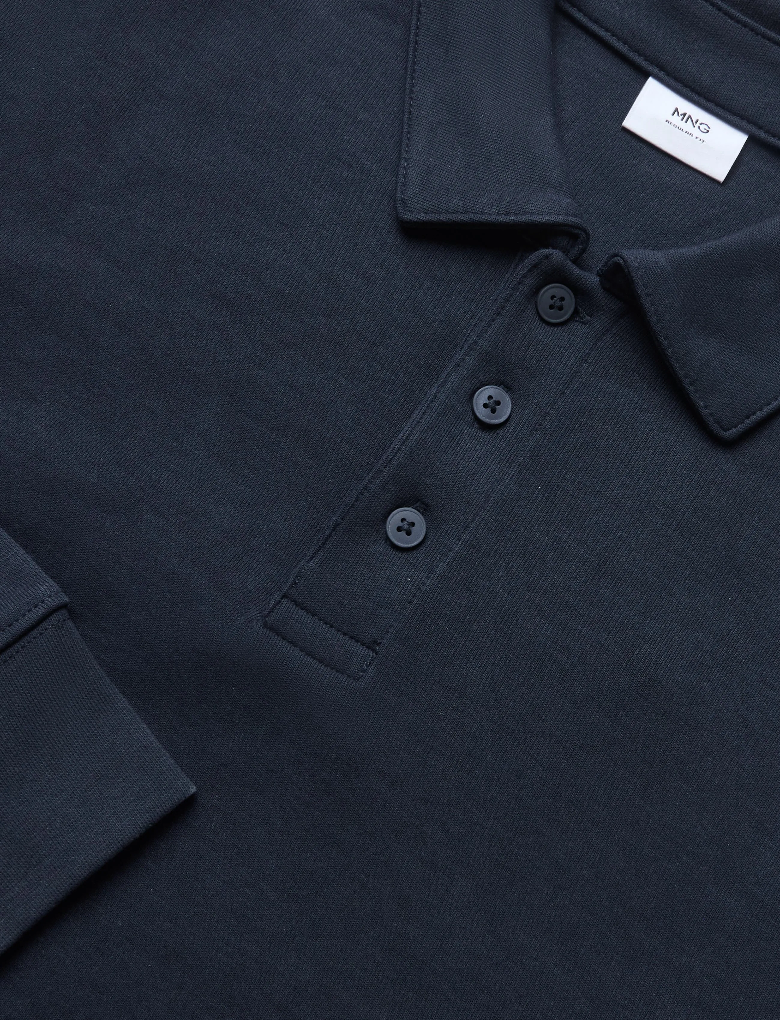 Mango - Regular fit polo-neck sweatshirt - langærmede poloer - dark blue - 4