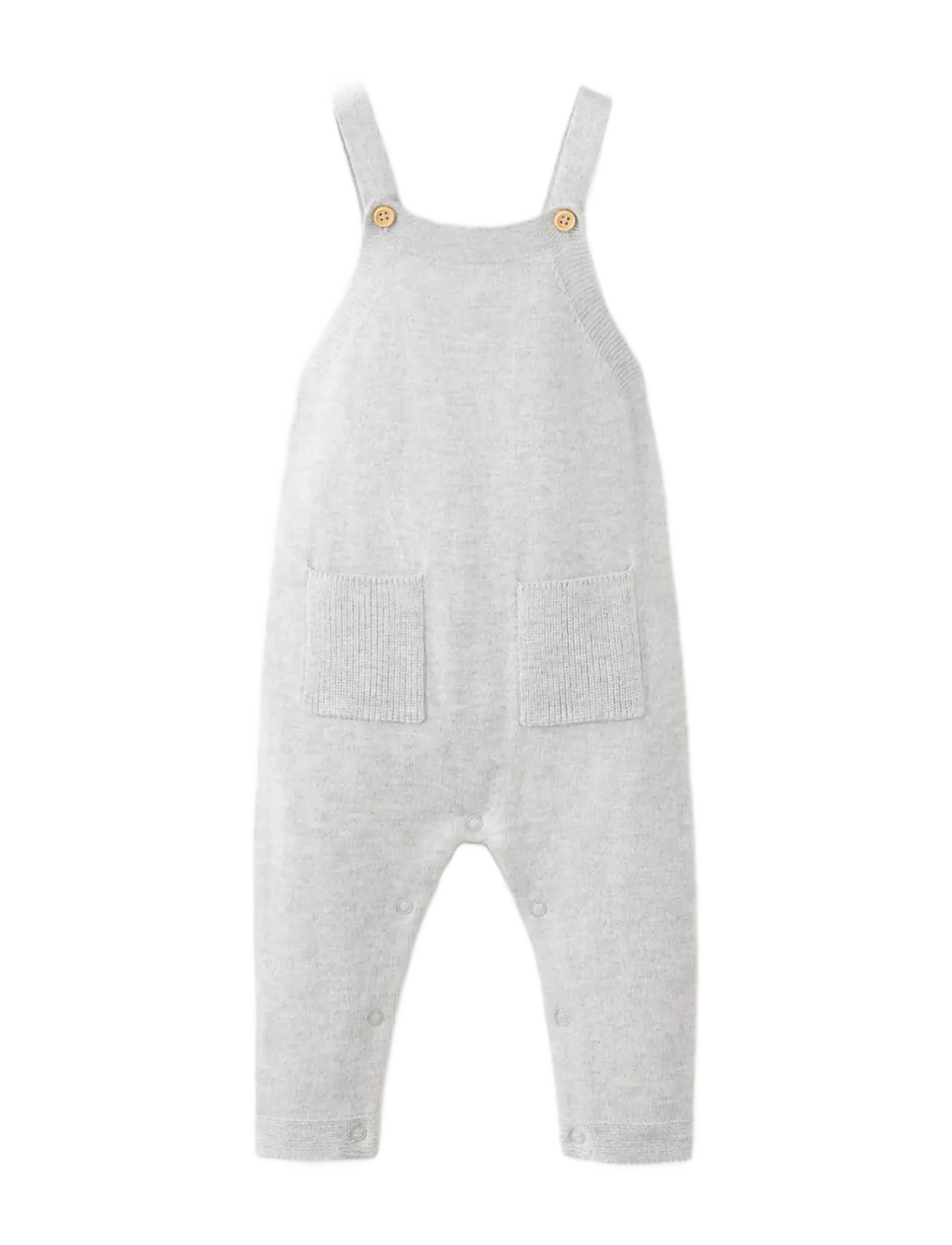 Mango Long knitted dungarees with pockets - Kläder - MEDIUM GREY / grey