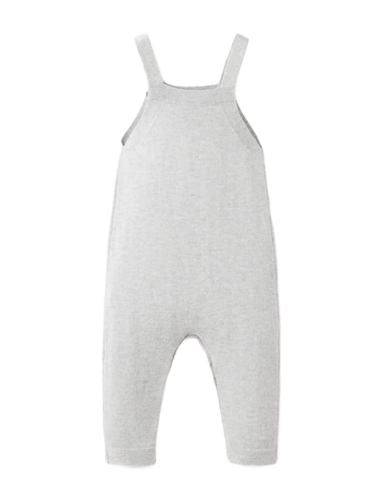 Mango - Long knitted dungarees with pockets - byxdress - medium grey - 1