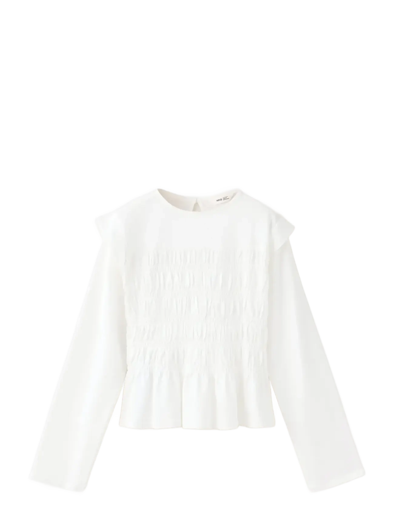 Mango - Fitted honeycomb T-shirt - natural white - 1