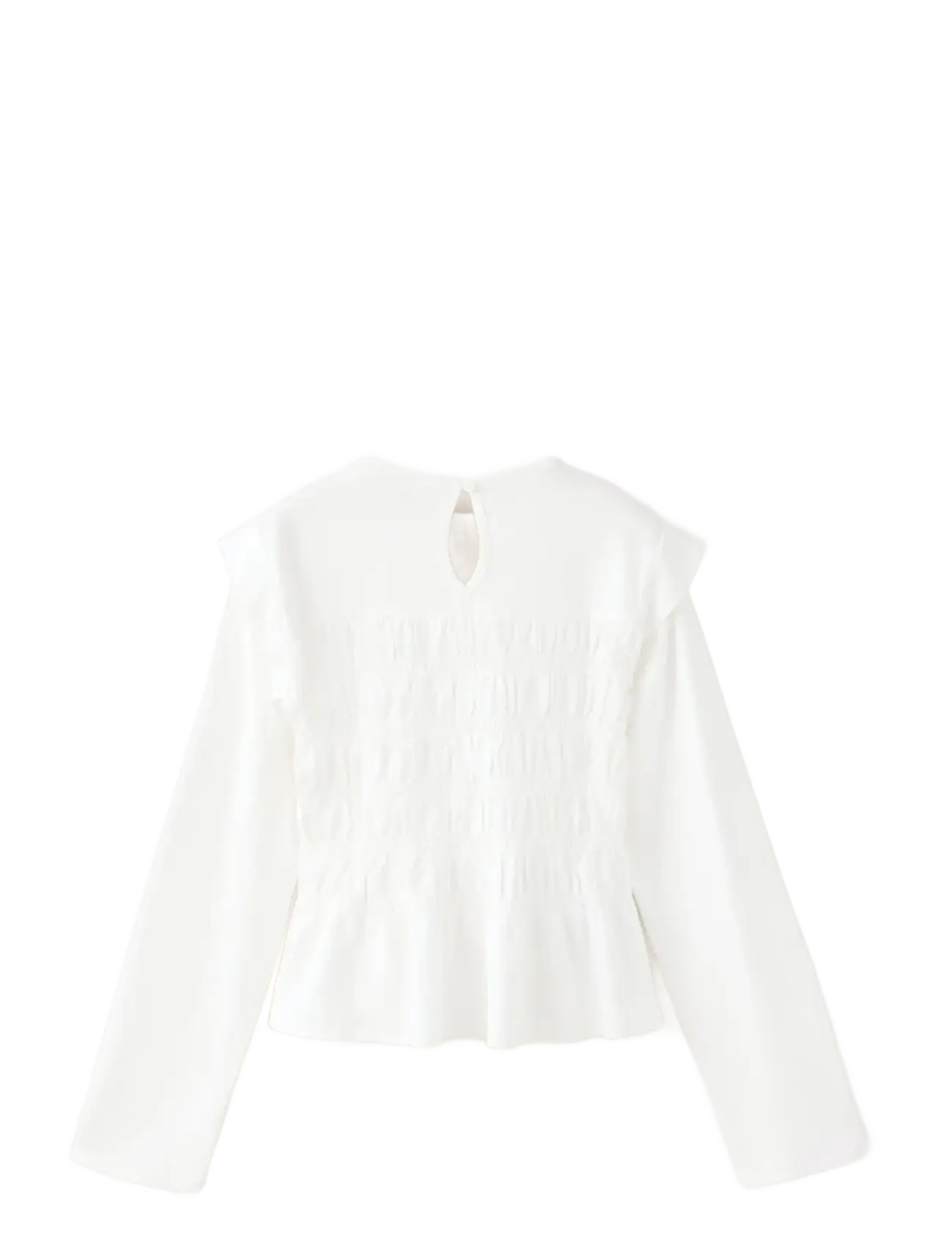 Mango - Fitted honeycomb T-shirt - natural white - 2