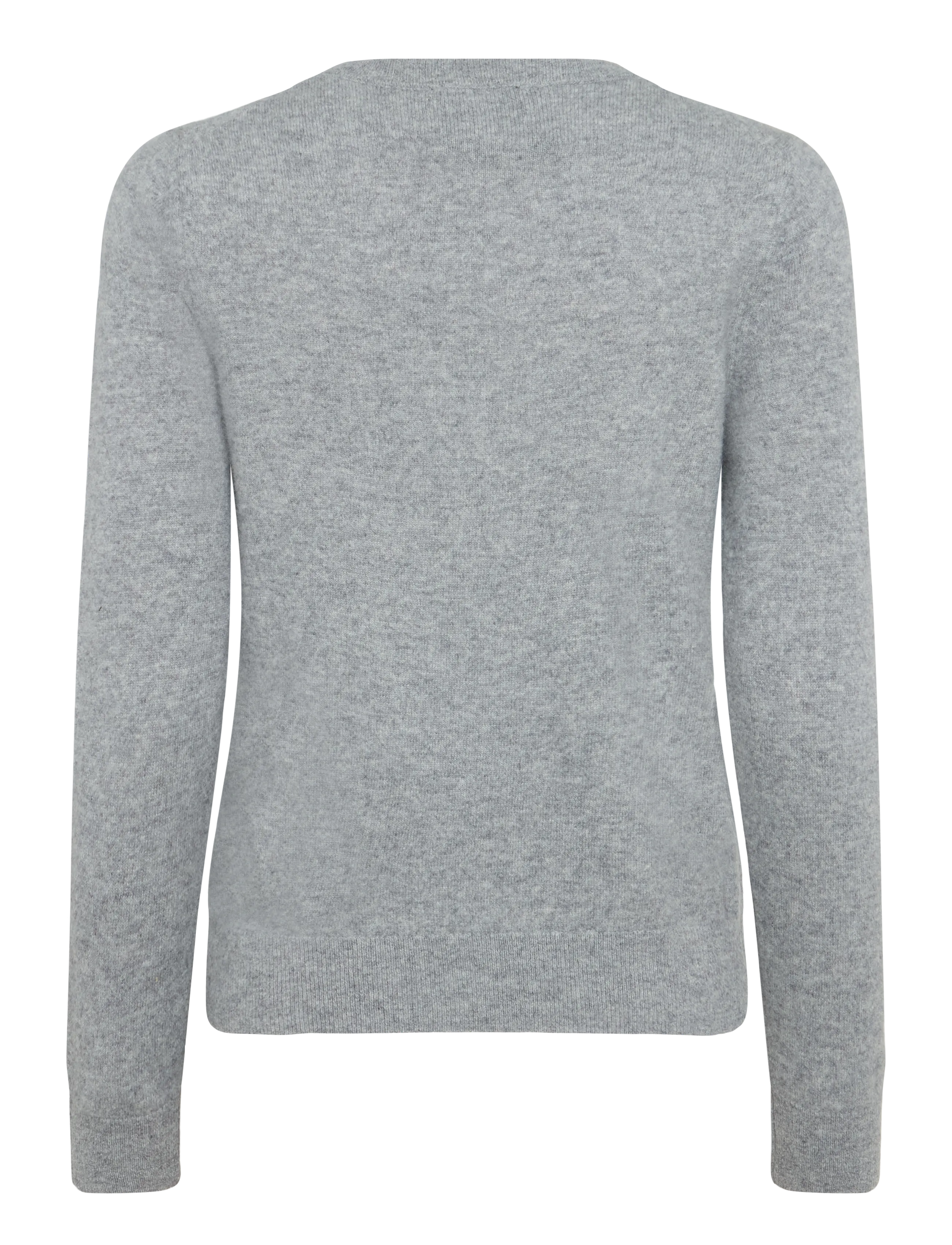 Mango - 100% cashmere round-neck sweater - cashmere - lt pastel grey - 2