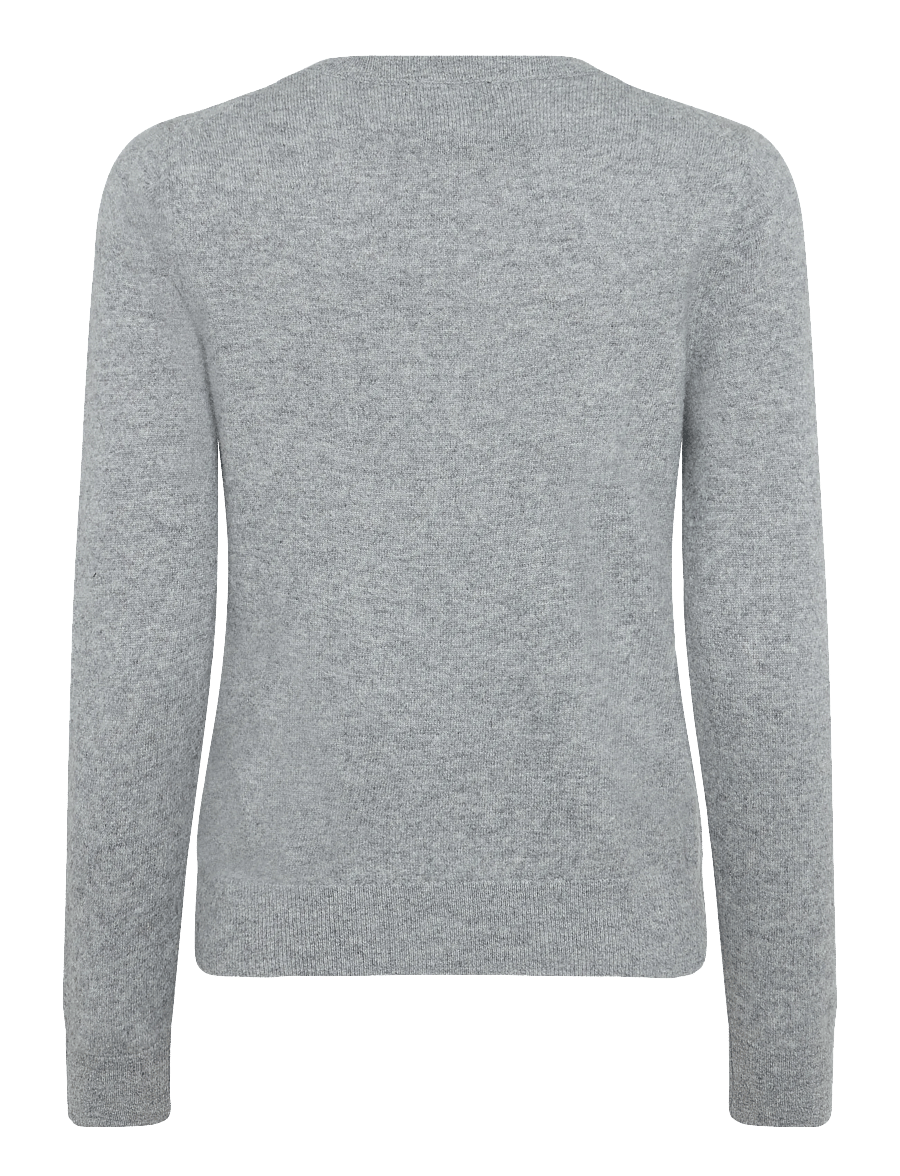 Mango - 100% cashmere round-neck sweater - cashmere - lt pastel grey - 2