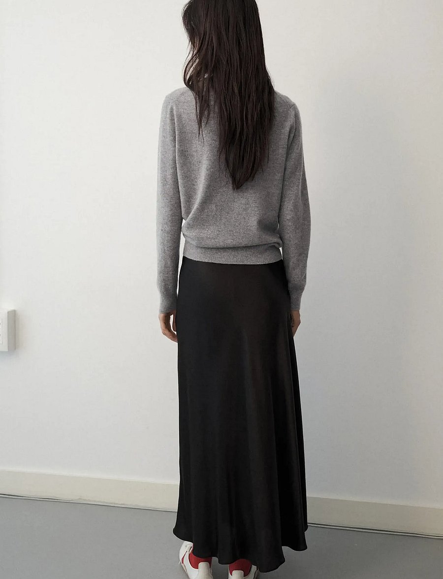 Mango - 100% cashmere round-neck sweater - cashmere - lt pastel grey - 3