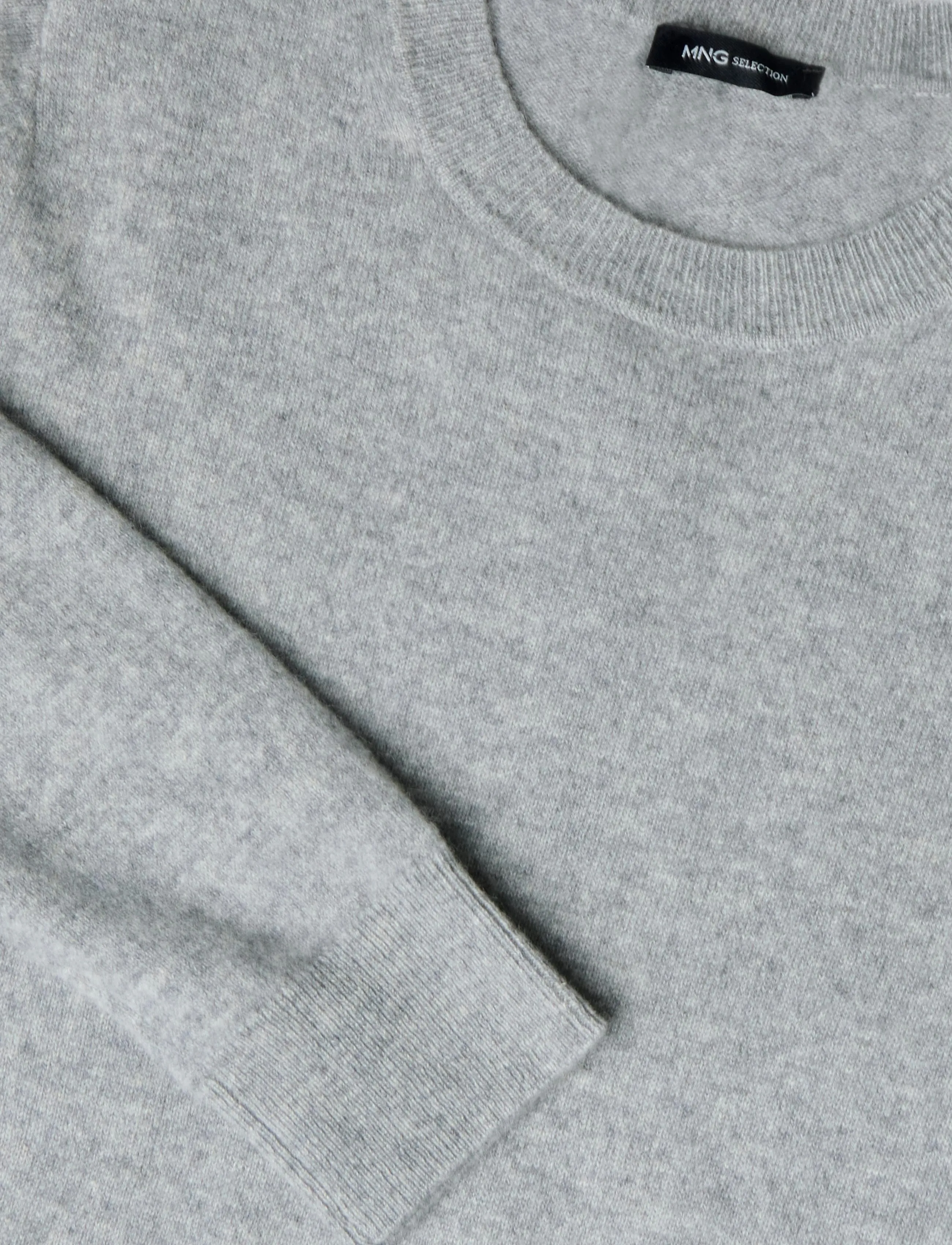 Mango - 100% cashmere round-neck sweater - cashmere - lt pastel grey - 4