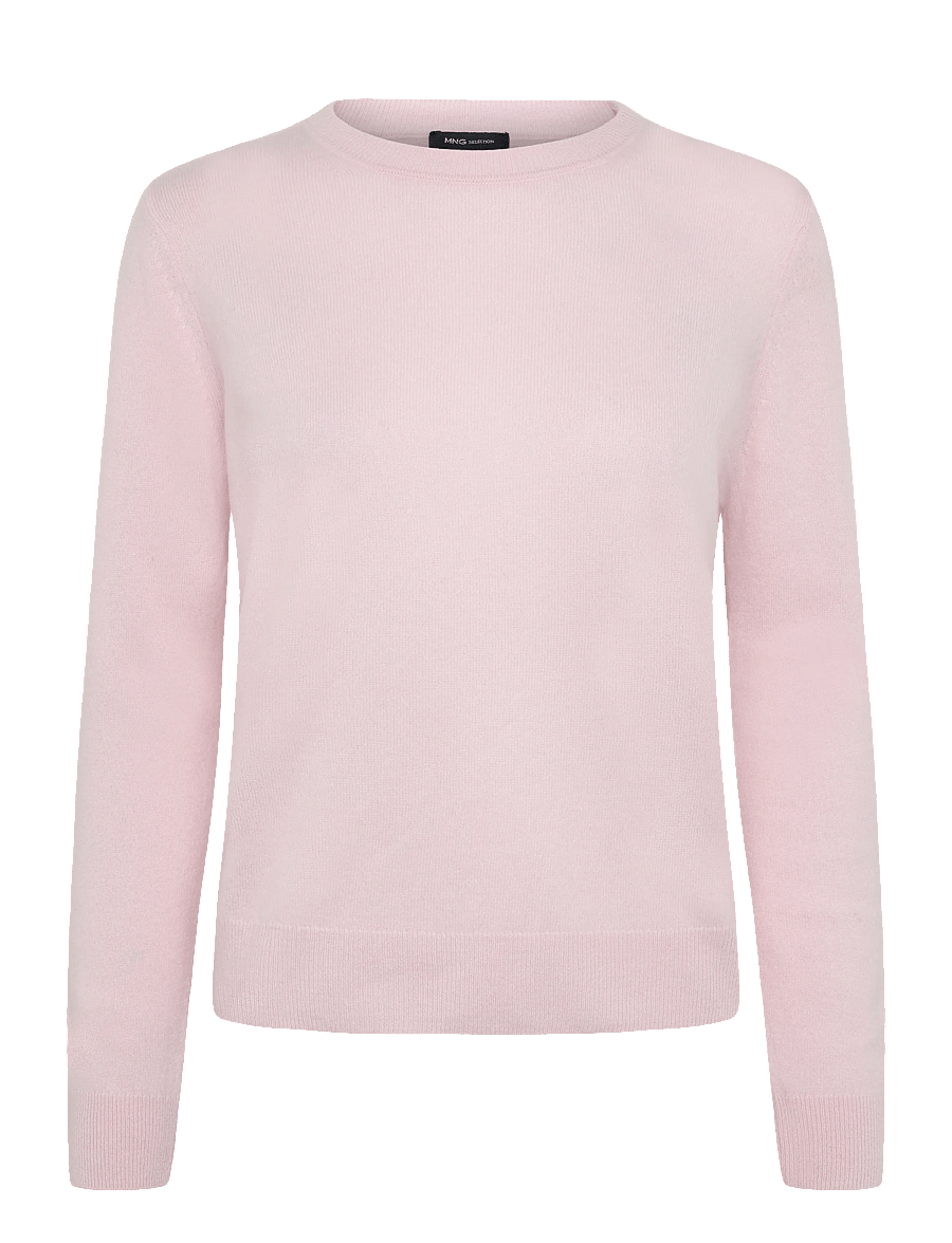 Mango - 100% cashmere round-neck sweater - kashmir - lt-pastel pink - 1