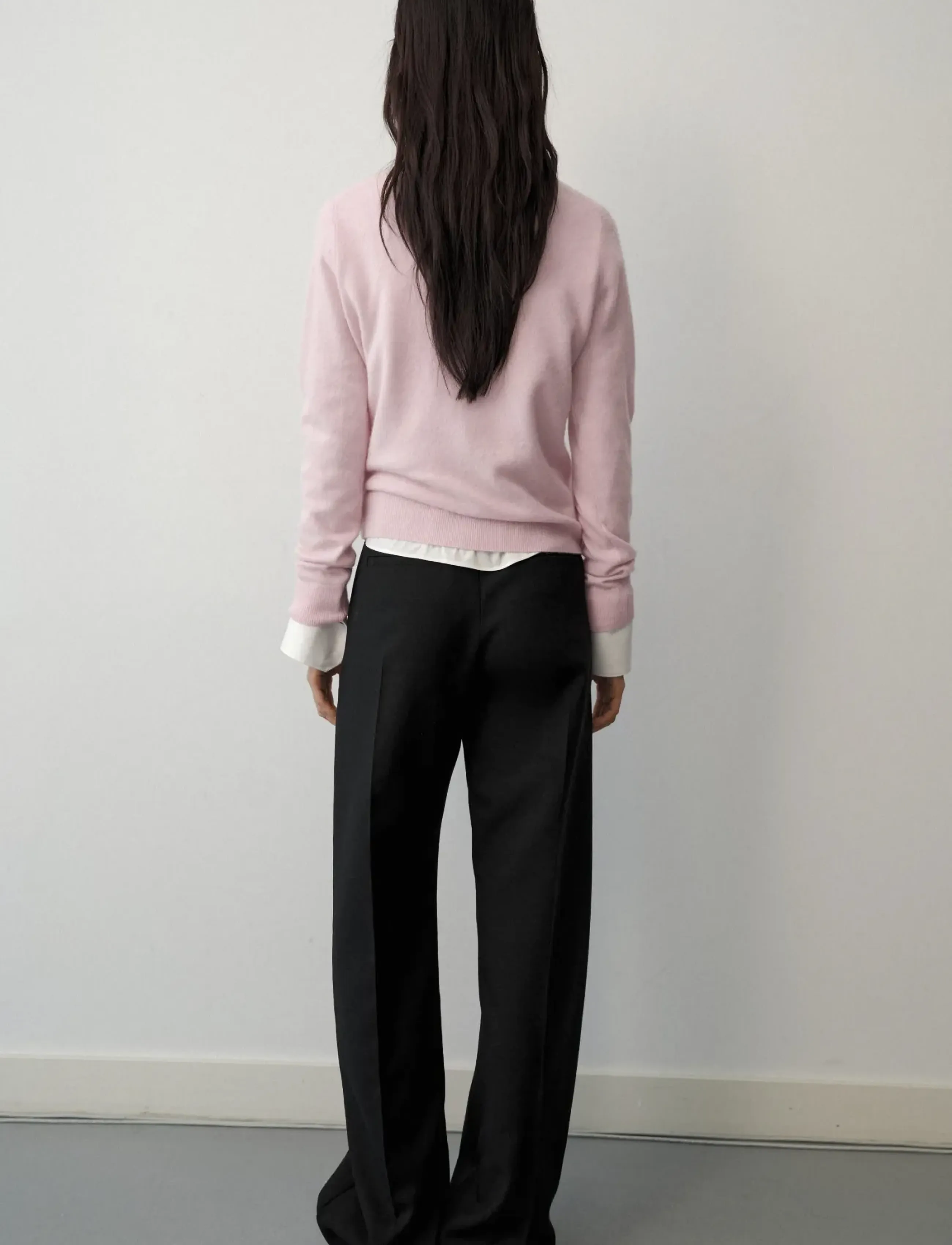 Mango - 100% cashmere round-neck sweater - cashmere - lt-pastel pink - 2