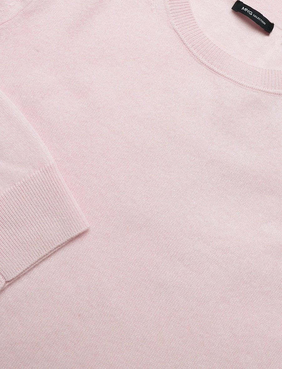 Mango - 100% cashmere round-neck sweater - kashmir - lt-pastel pink - 4