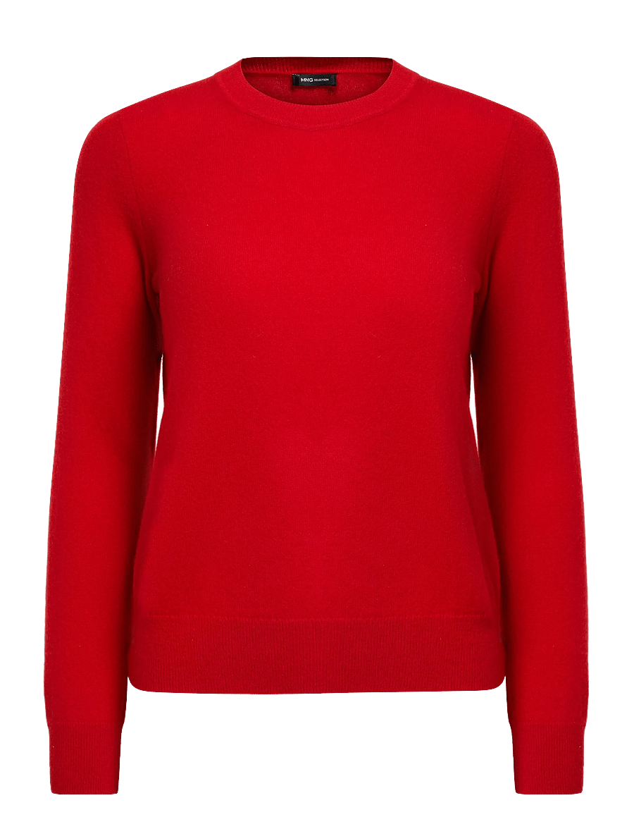 Mango - 100% cashmere round-neck sweater - kashmir - red - 1