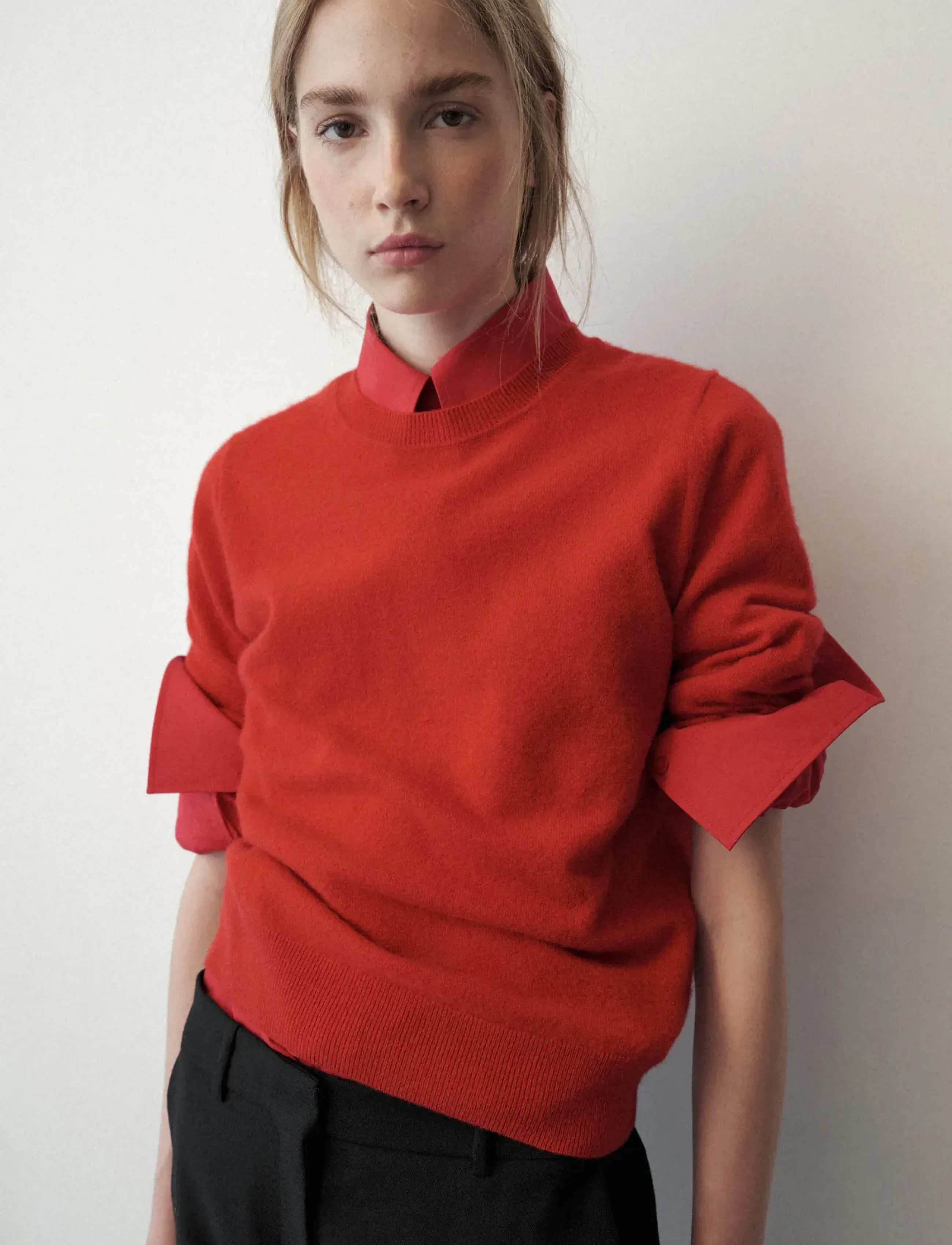 Mango - 100% cashmere round-neck sweater - kashmir - red - 0
