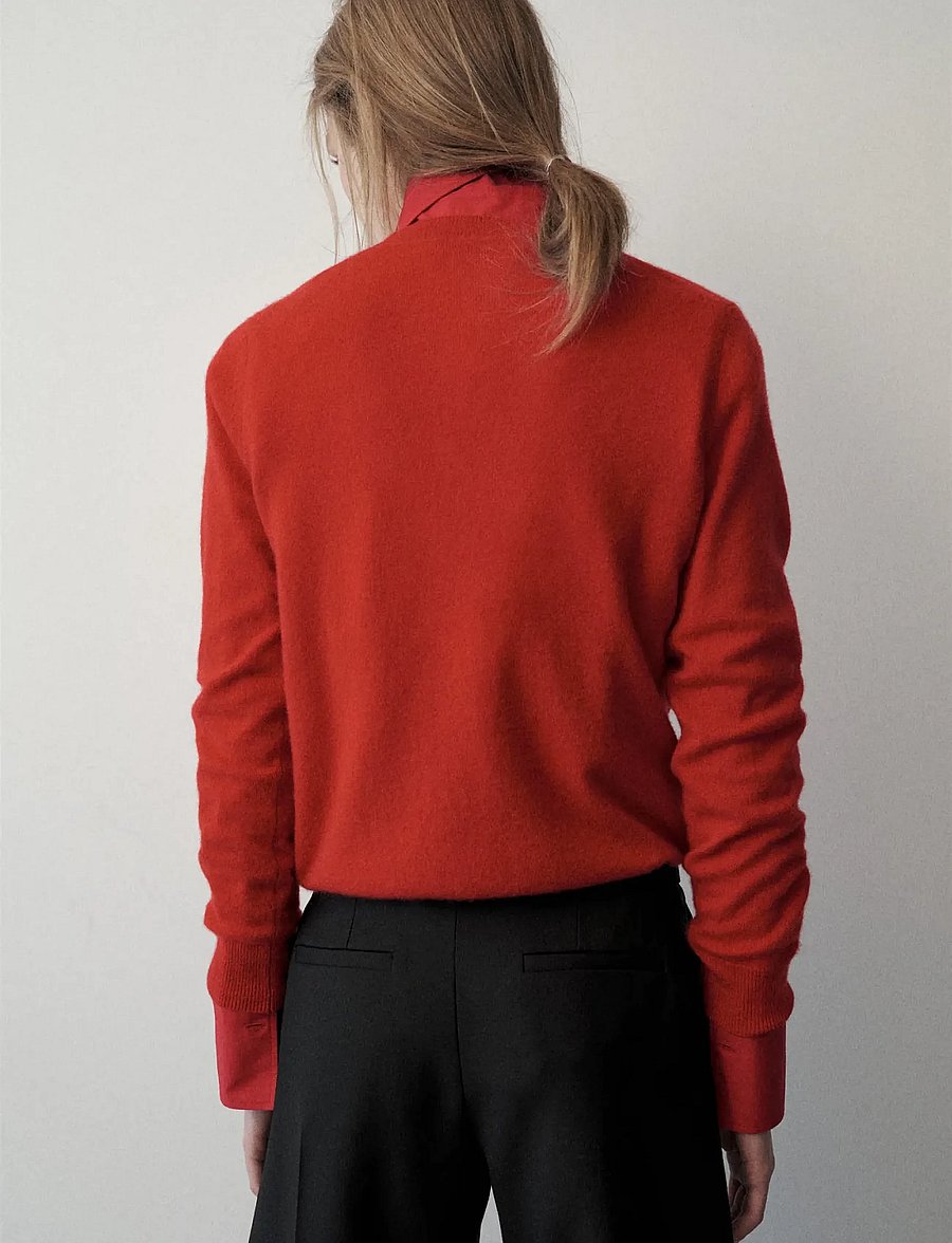 Mango - 100% cashmere round-neck sweater - kashmir - red - 3