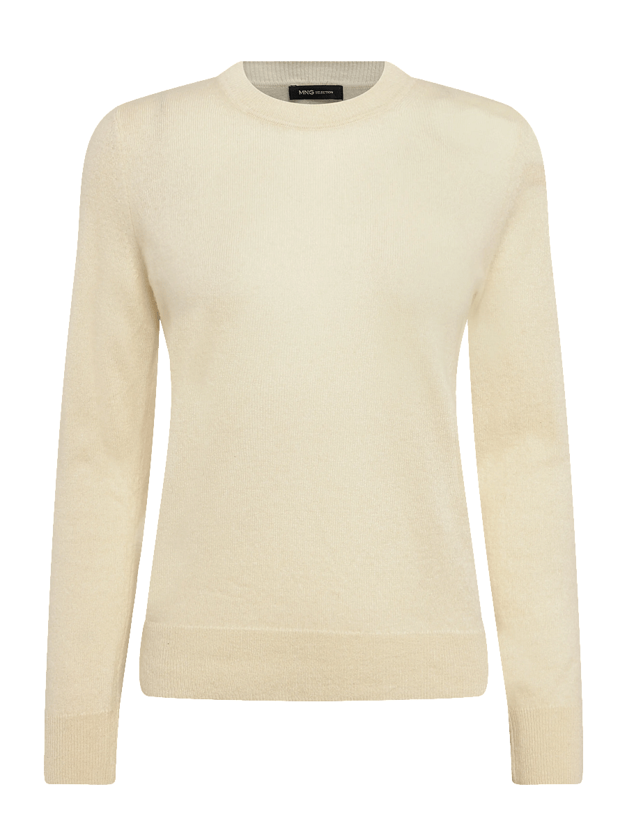 Mango - 100% cashmere round-neck sweater - cashmere - yellow - 1