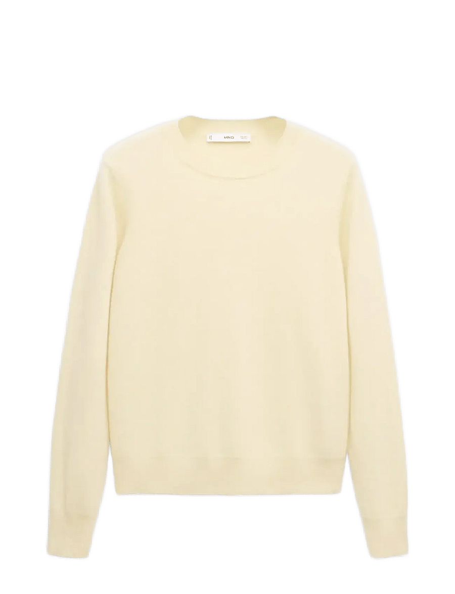 Mango - 100% cashmere round-neck sweater - kashmir - yellow - 1