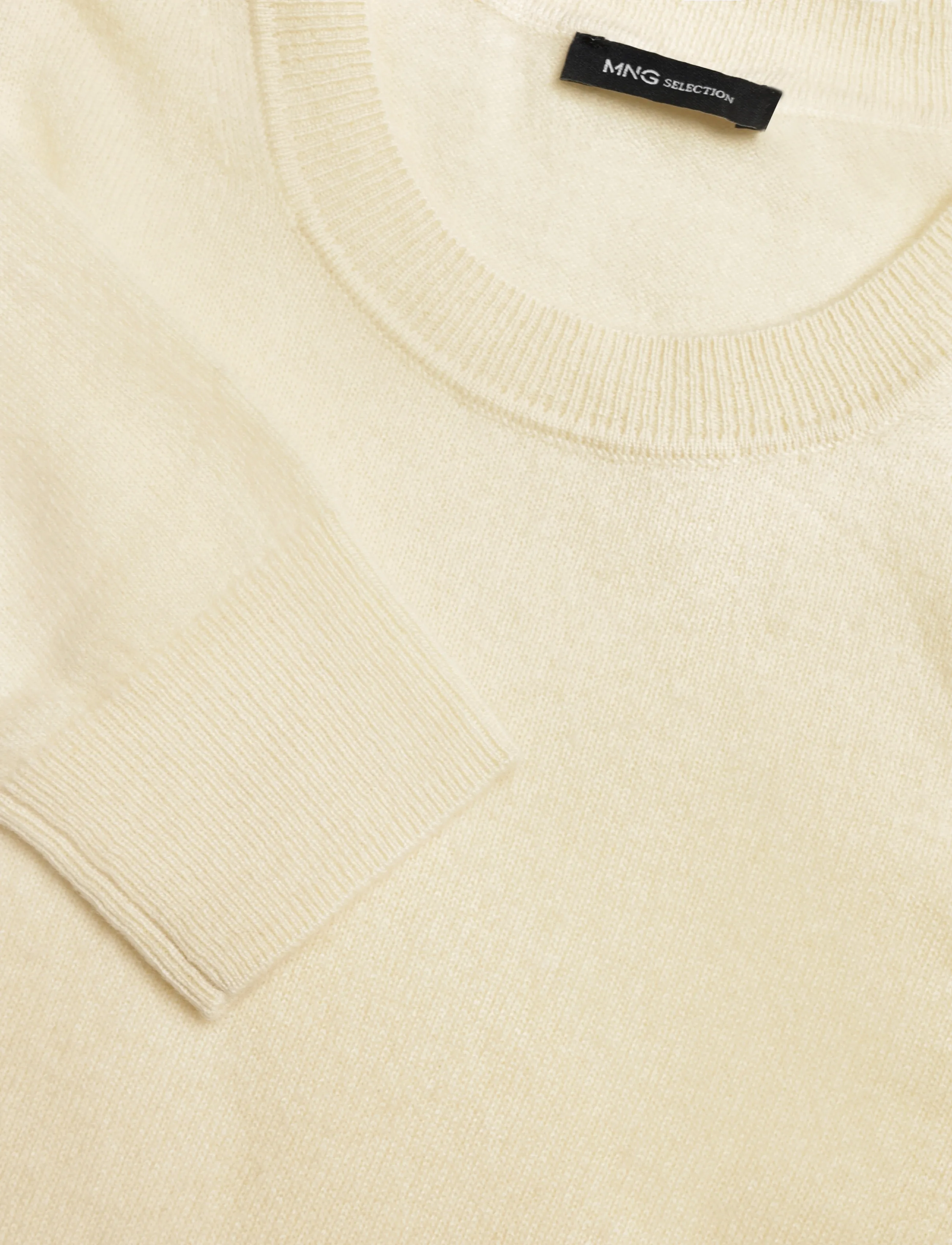 Mango - 100% cashmere round-neck sweater - cashmere - yellow - 4
