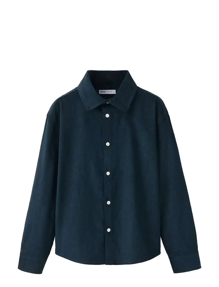 Mango - 100% cotton corduroy shirt - langærmede skjorter - navy - 0