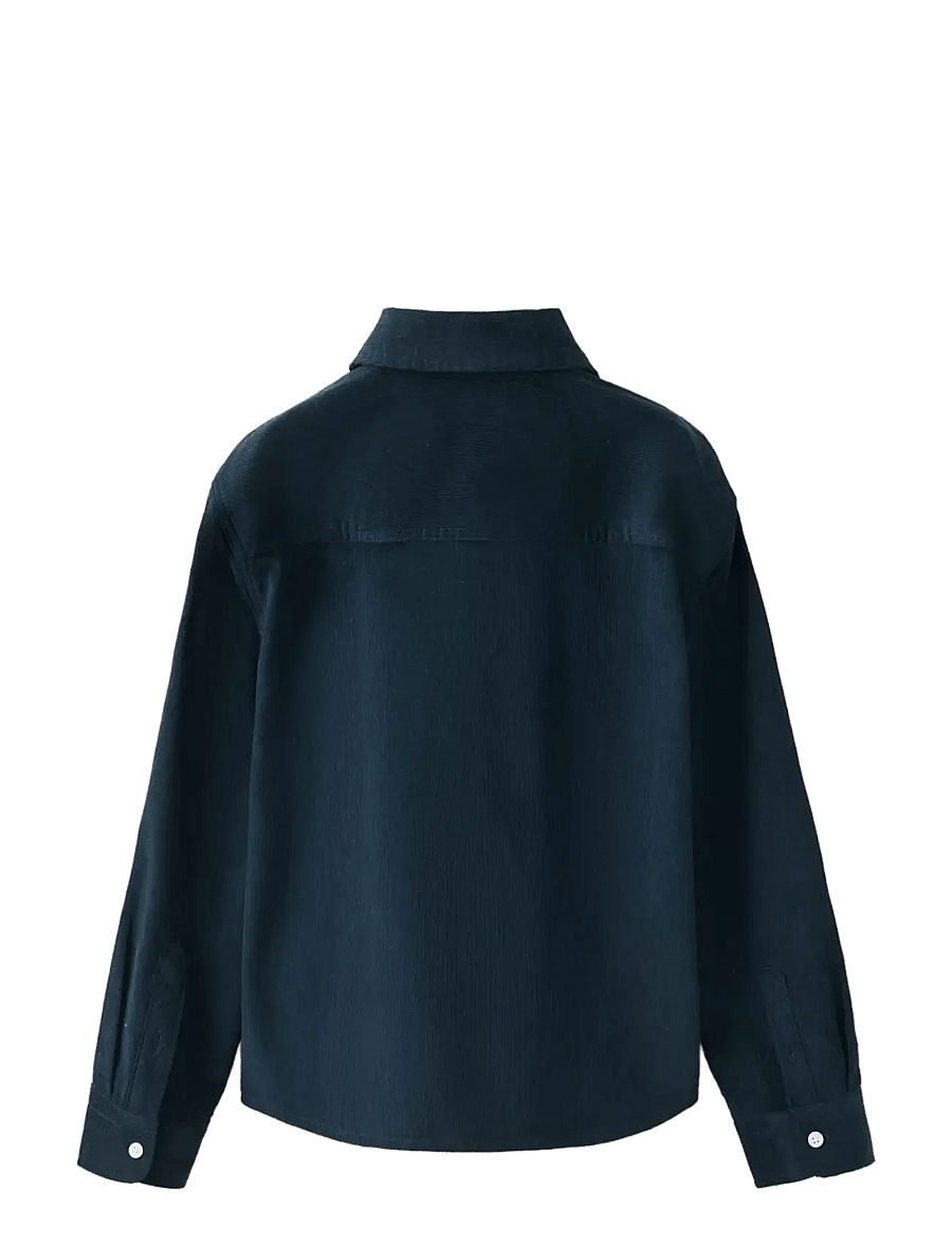 Mango - 100% cotton corduroy shirt - langærmede skjorter - navy - 1