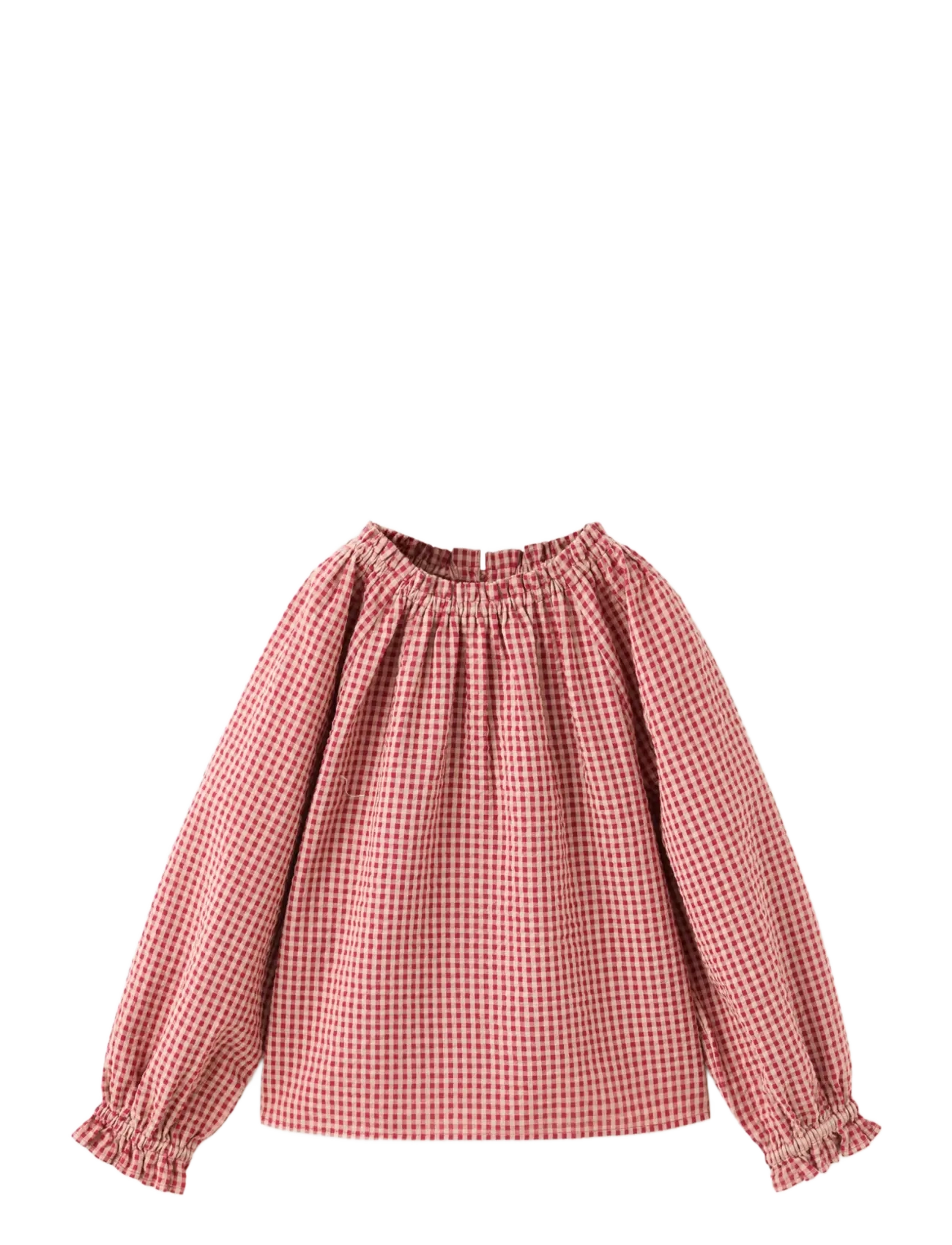 Mango Blusa Vichy, Rynket Gingham Bluse, Rød, Str: 116