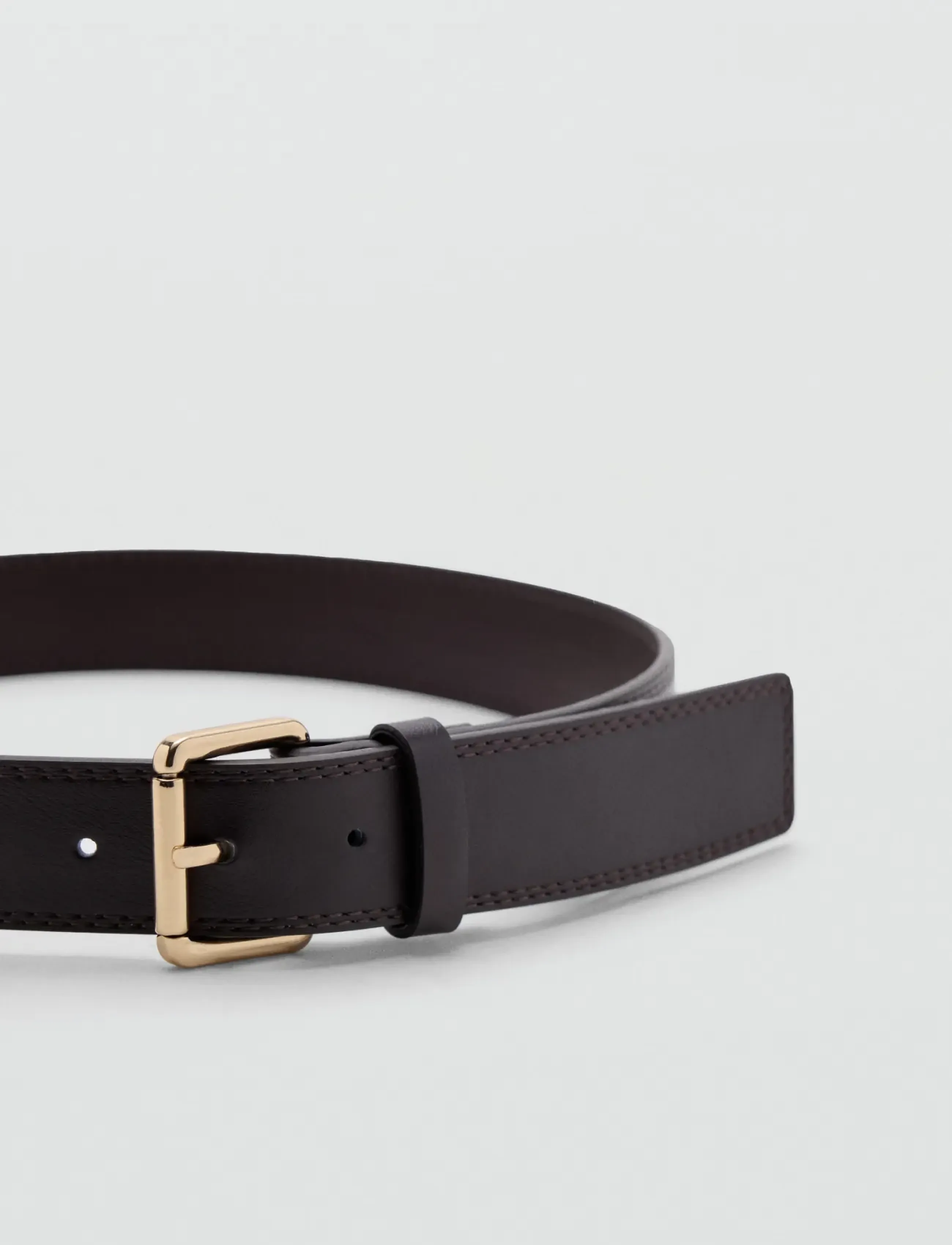 Mango - Wide faux leather belt with metal buckle - taillengürtel - dark brown - 1