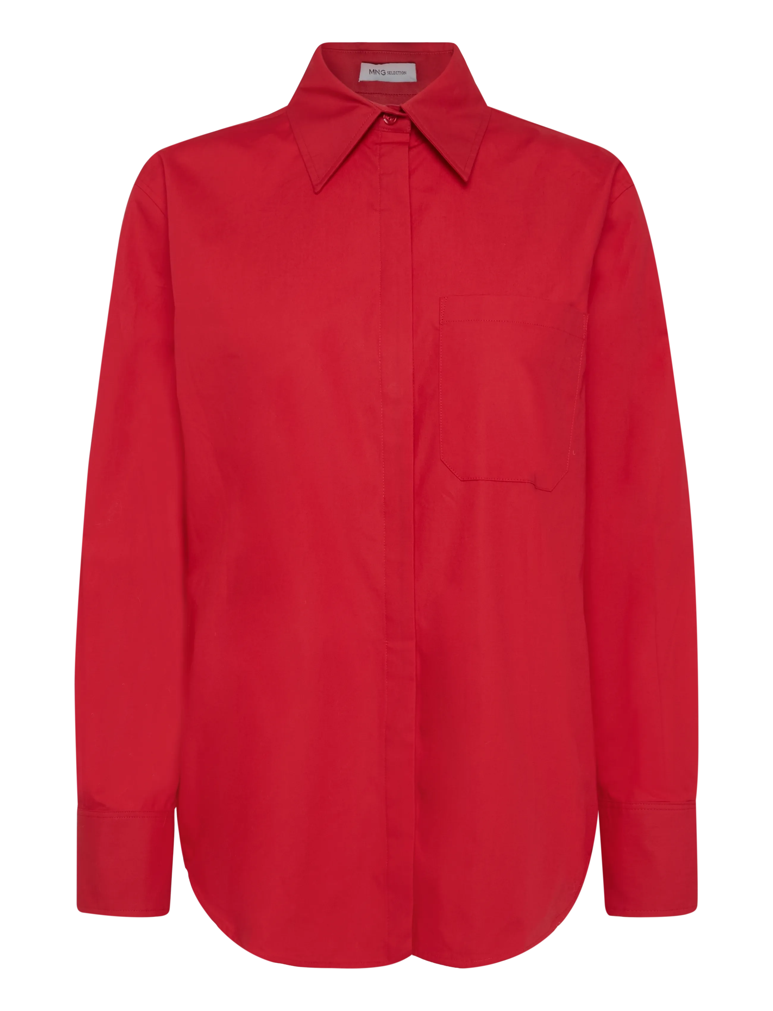 Mango Poplin shirt with pocket - Kläder - RED / red