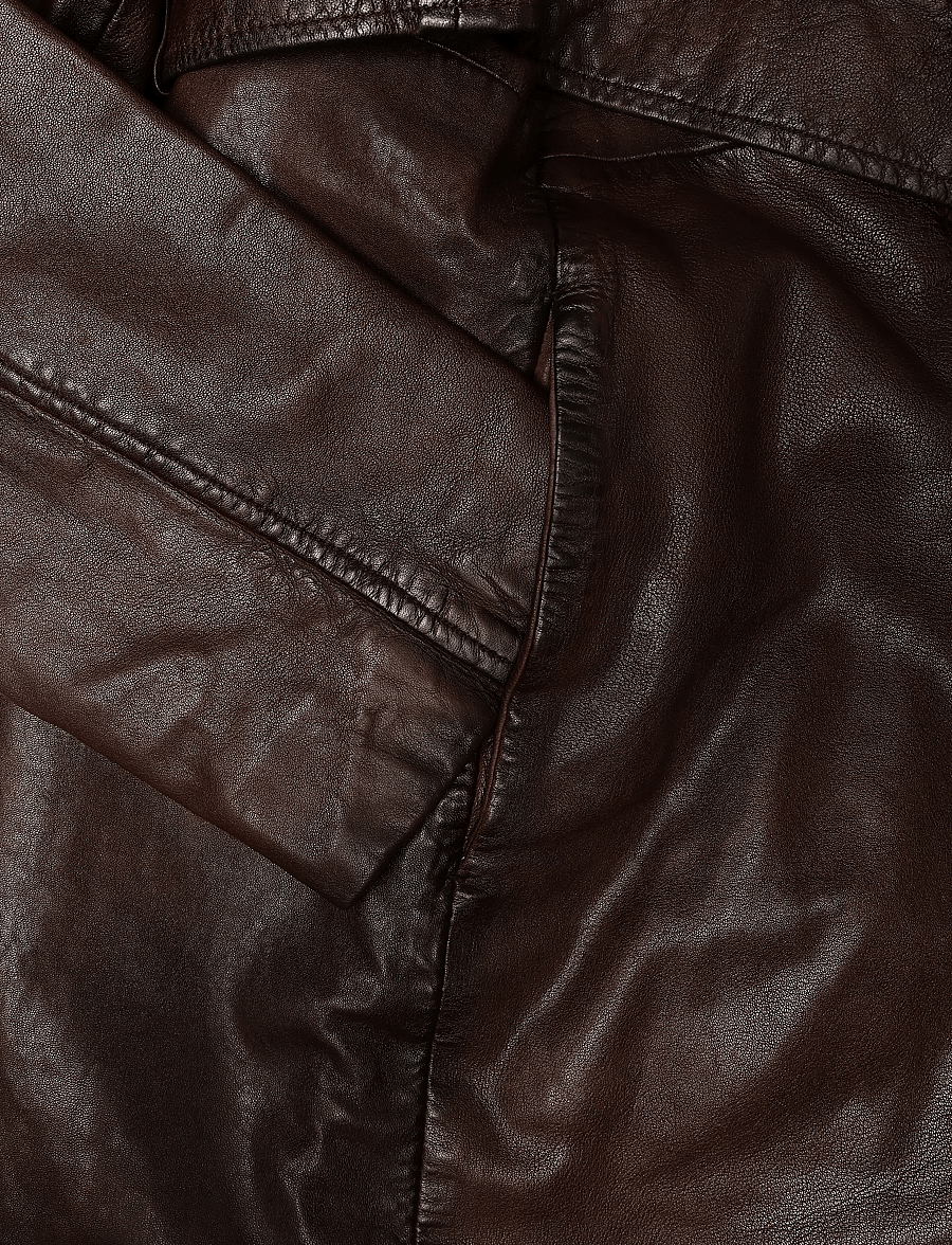 Mango - Leather trench coat with belt - trenchcoats - brown - 3