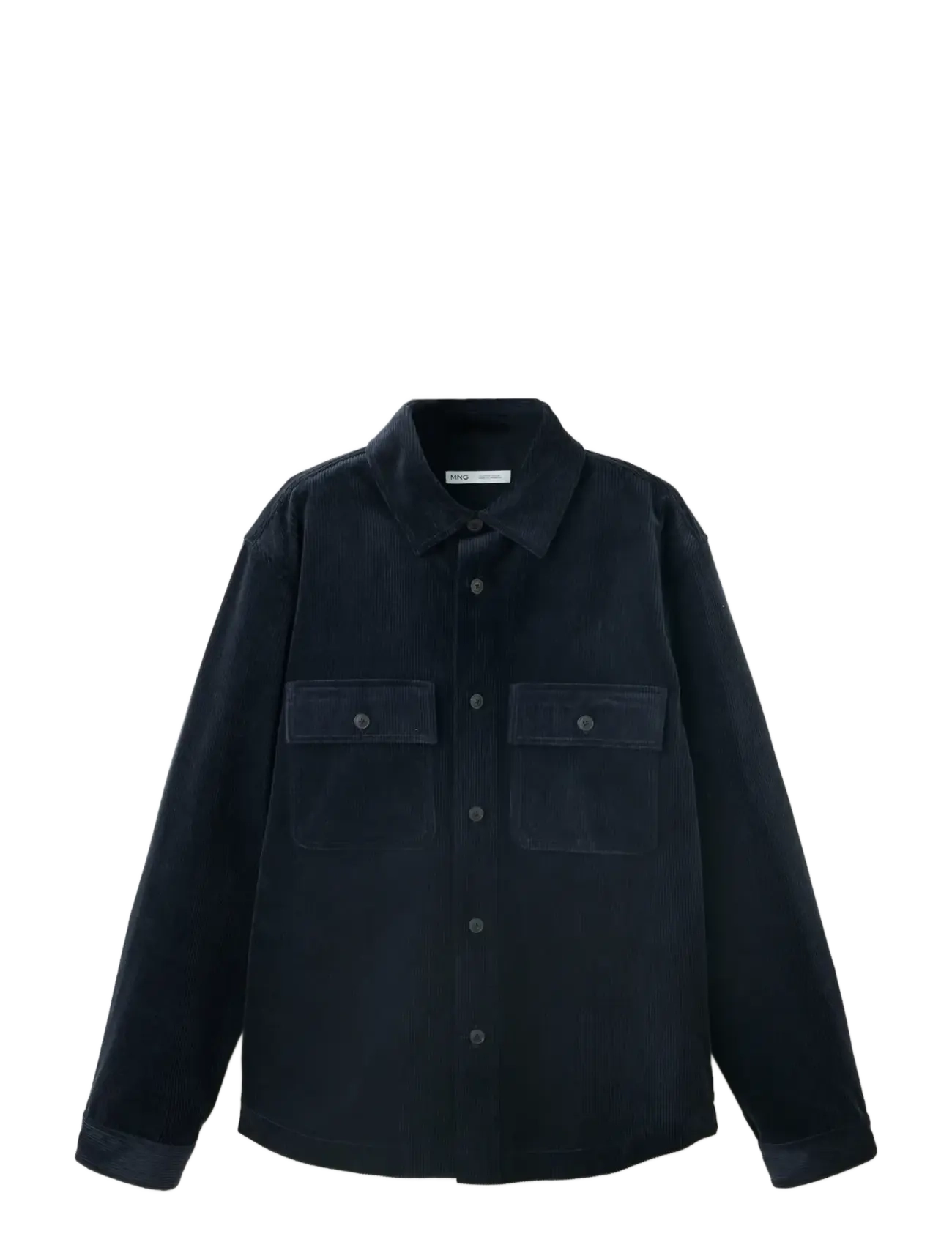 Mango Corduroy overshirt with pockets - Tøj - NAVY / navy