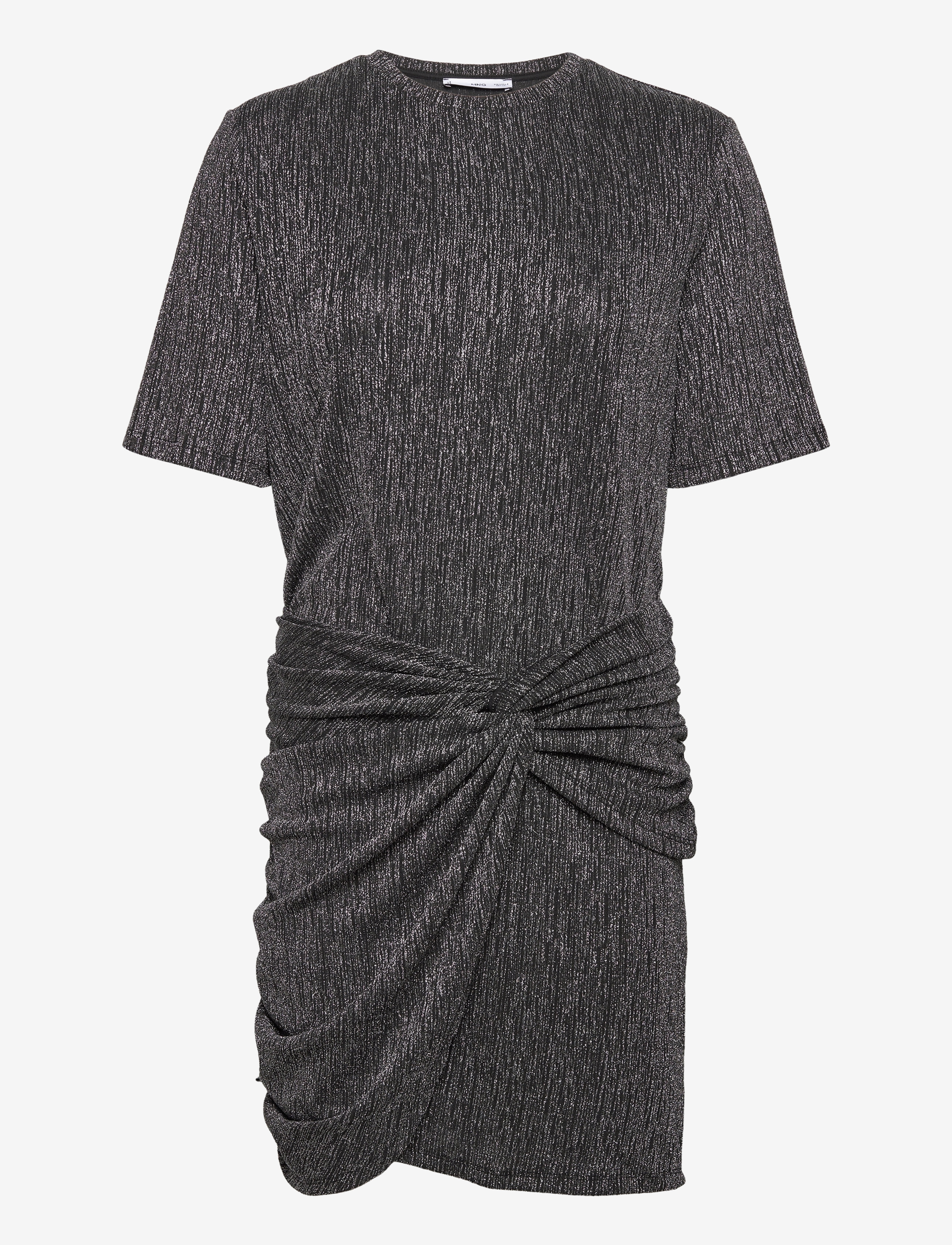 MANGO Knotted Lurex Kleid Grau - XS - Damen