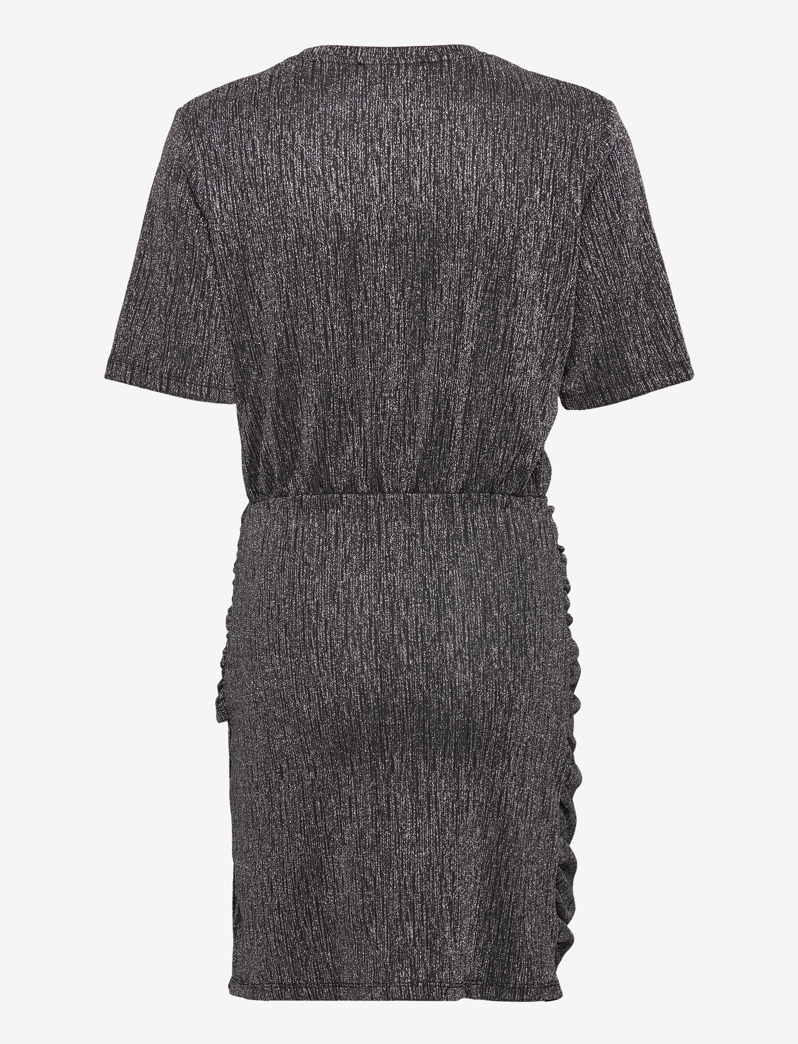 Mango - Knotted lurex dress - korta klänningar - silver - 1