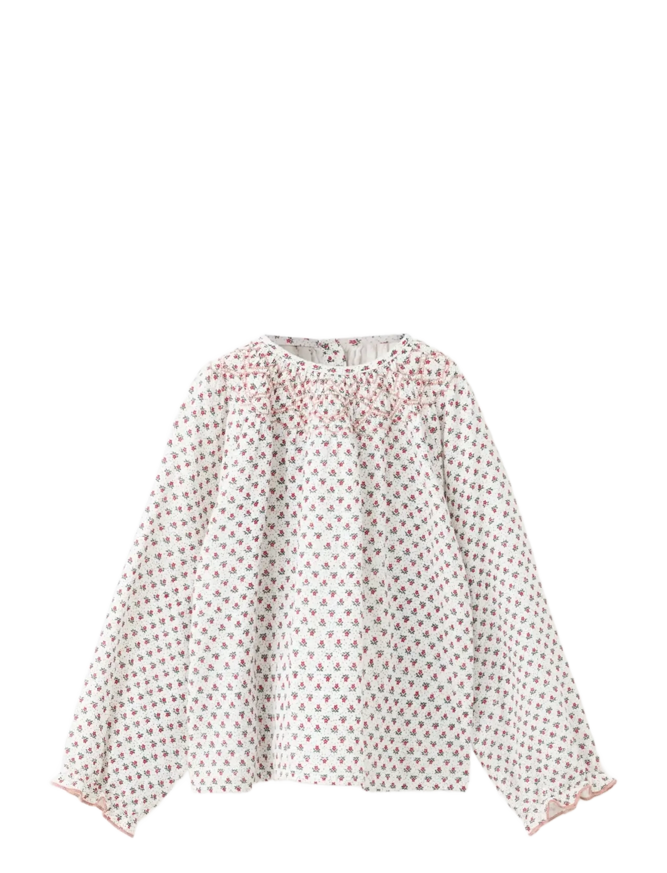 Mango Floral cotton blouse - Blusar & Tunikor - NATURAL WHITE / white
