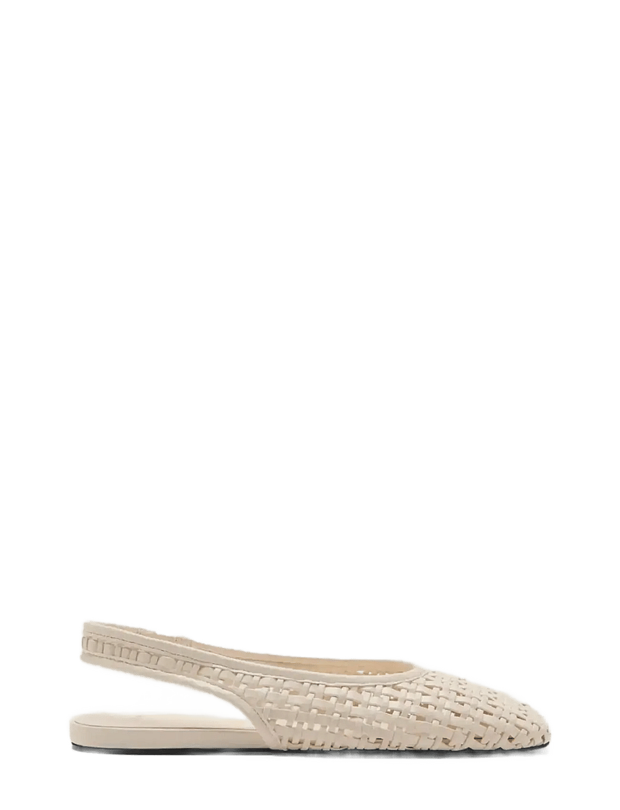 Mango - Braided backless ballerina flat - konfirmationstøj - white - 0