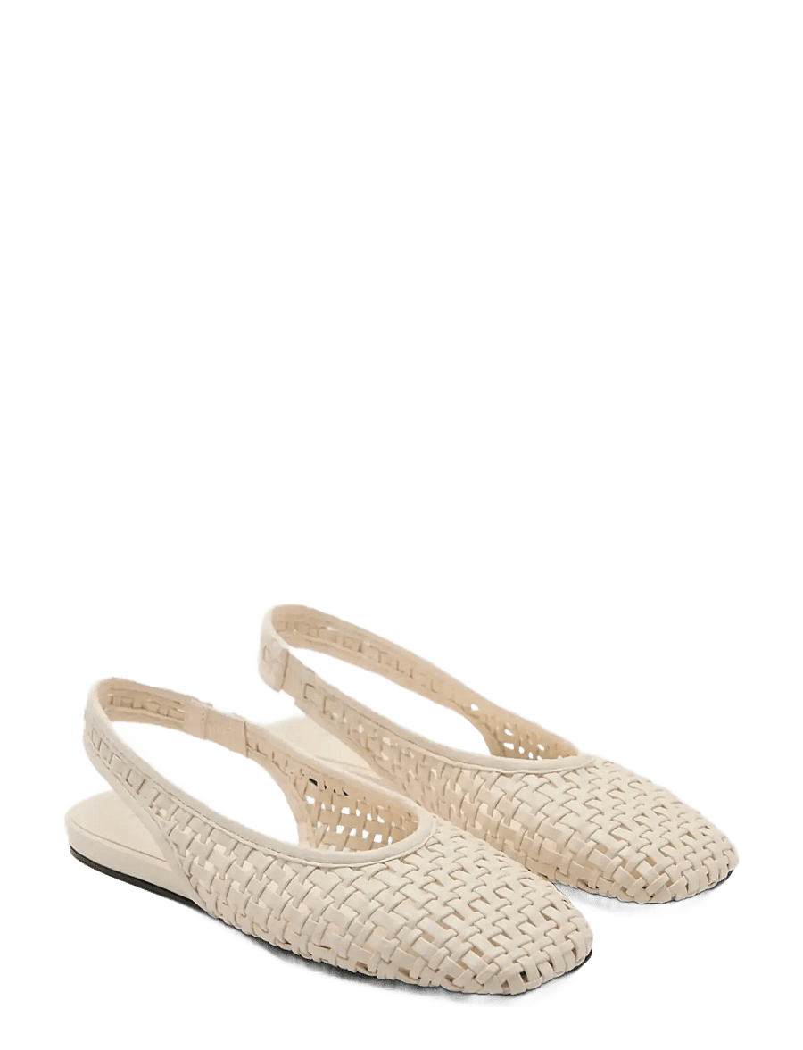 Mango - Braided backless ballerina flat - konfirmationstøj - white - 1