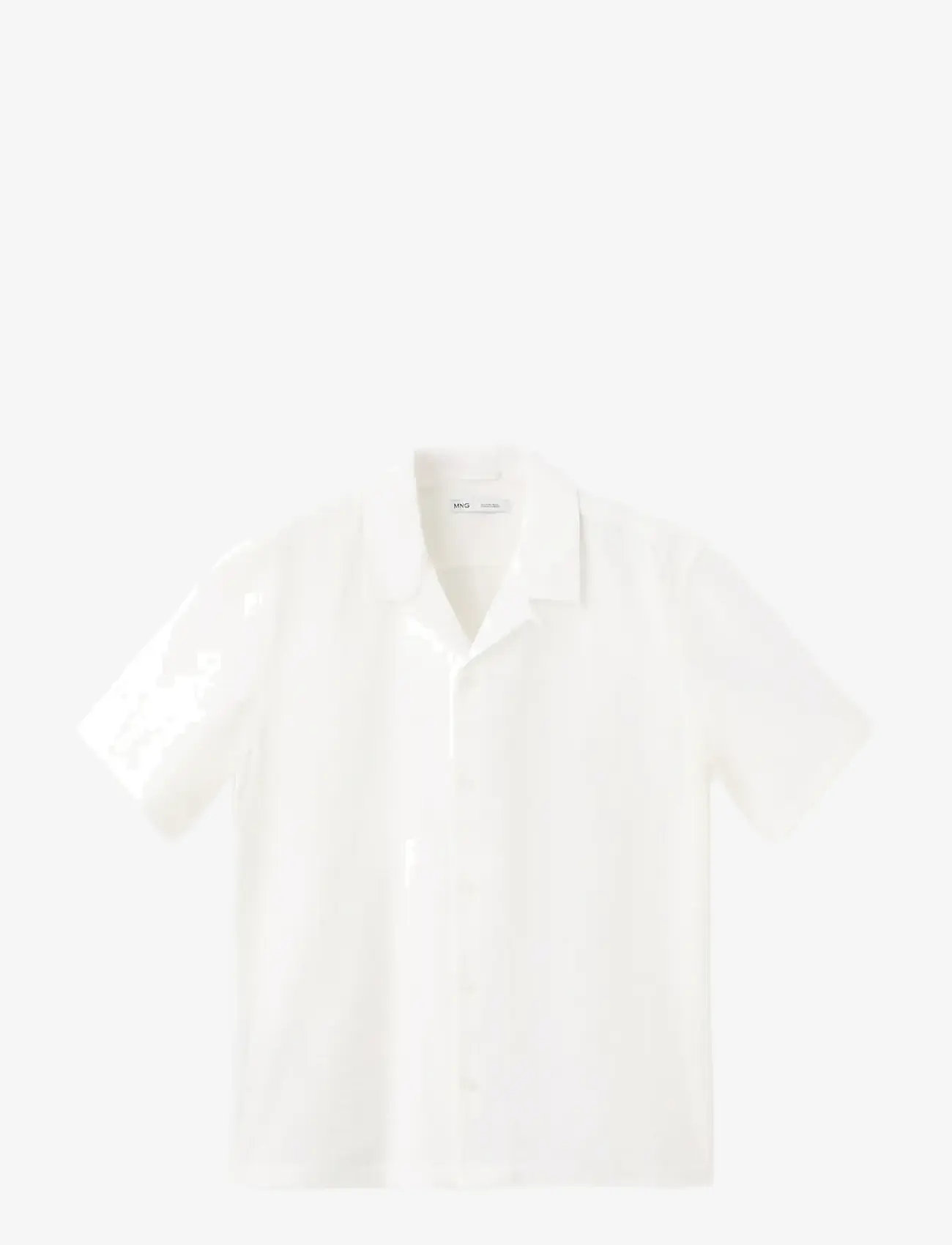Mango - 100% cotton shirt with embroidery details - kortærmede skjorter - white - 0