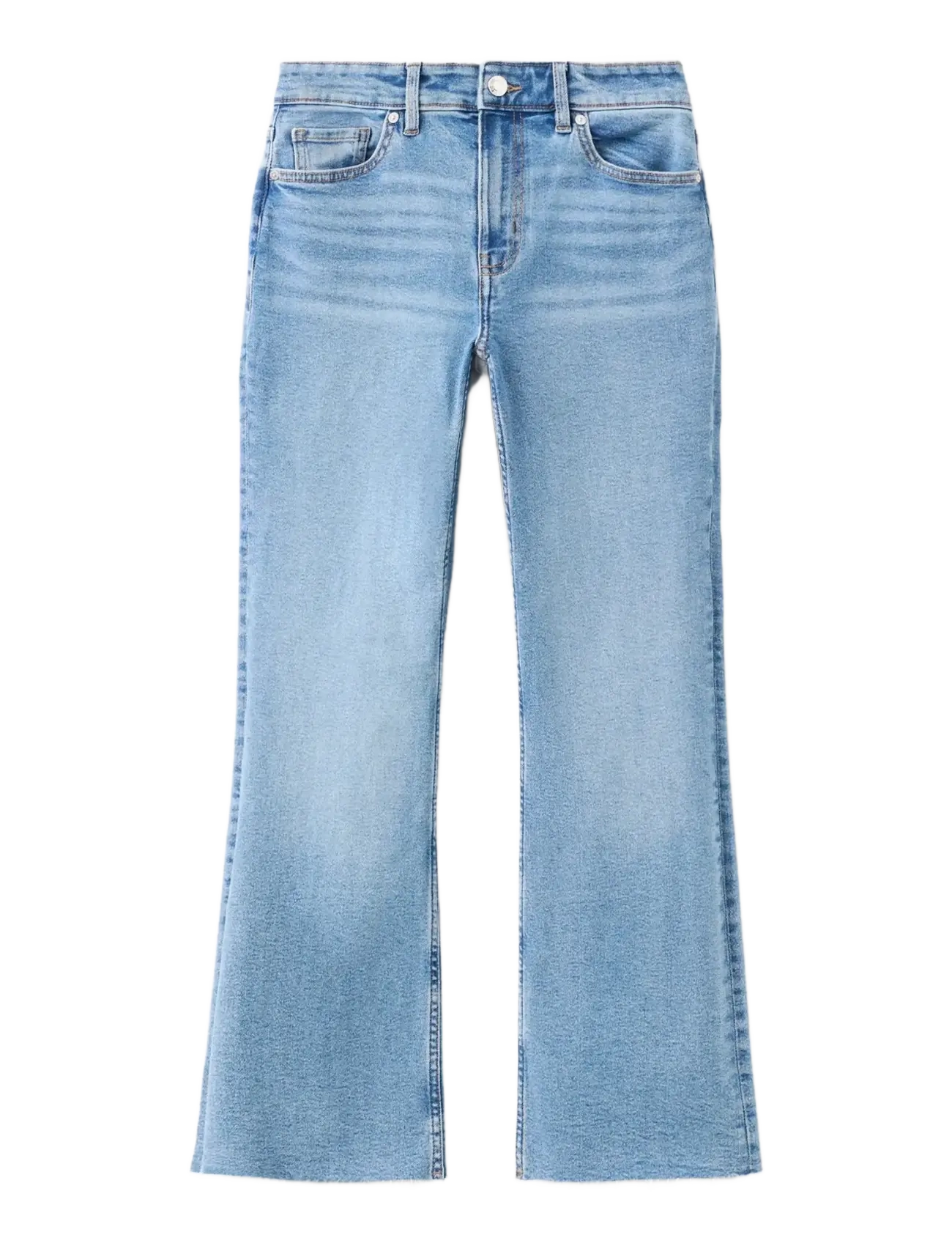 Mango - Sienna flared cropped jeans - open blue - 1