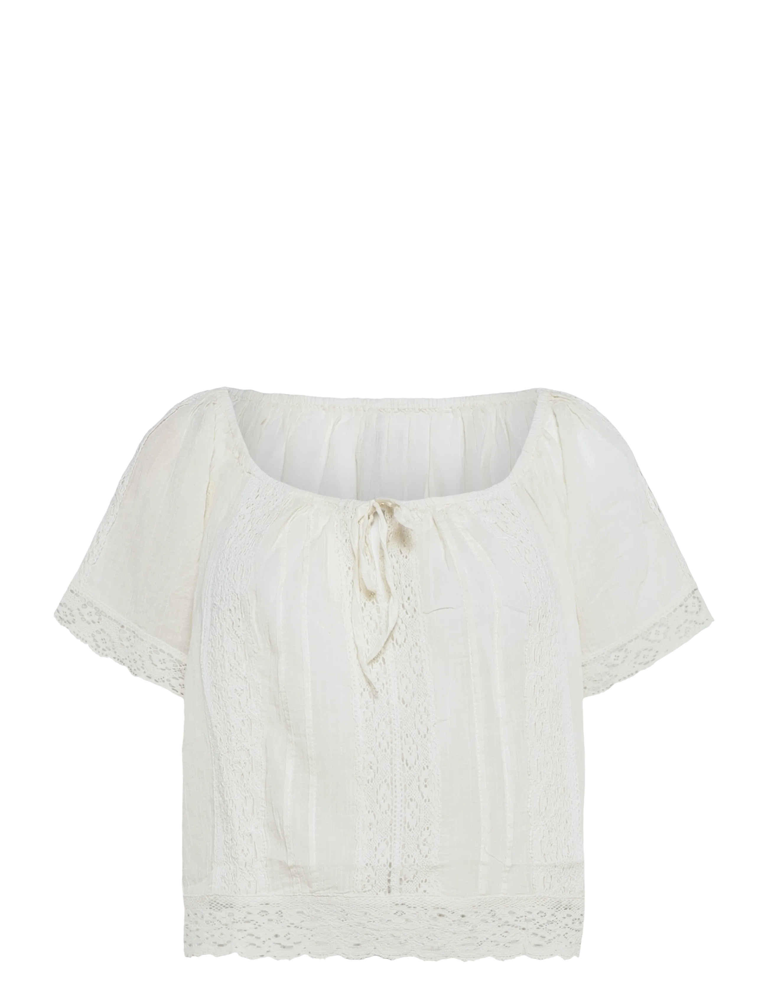 Mango Cotton lace blouse - Deals - LIGHT BEIGE / beige