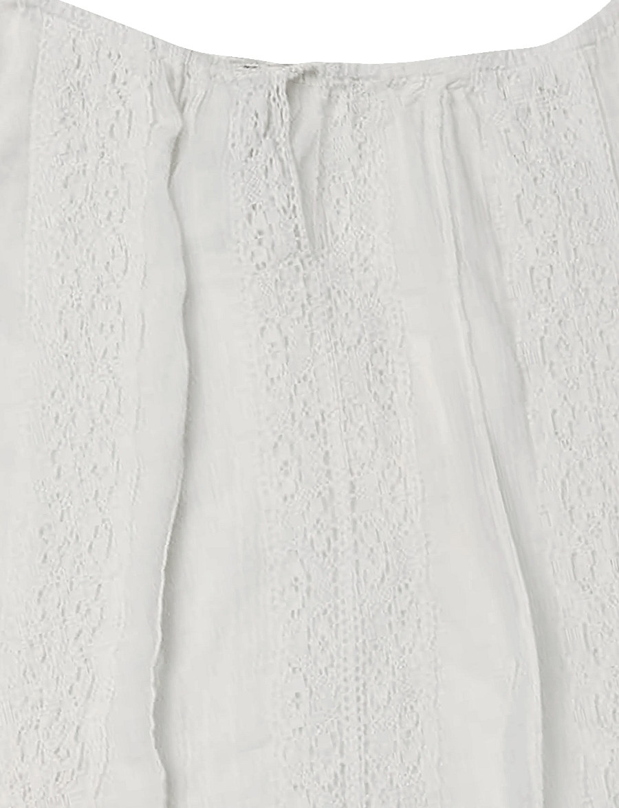 Mango - Cotton lace blouse - kurzärmelige blusen - light beige - 4