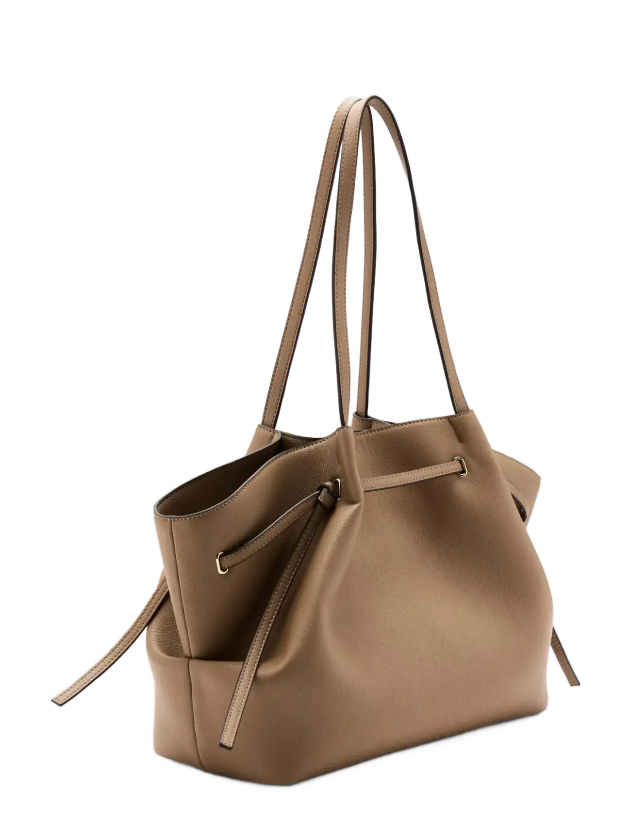 Mango - Large faux leather shoulder bag - tote bags - medium brown - 1