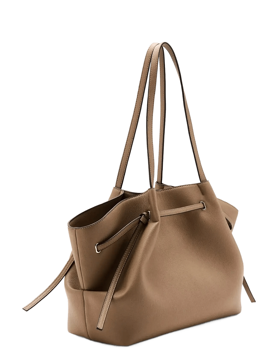 Mango - Large faux leather shoulder bag - tote bags - medium brown - 1