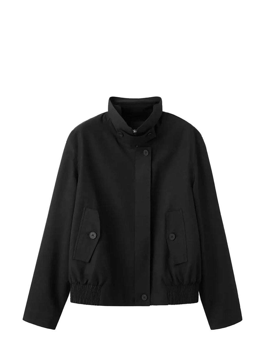 Mango - Funnel-neck bomber jacket - forårsjakker - black - 1