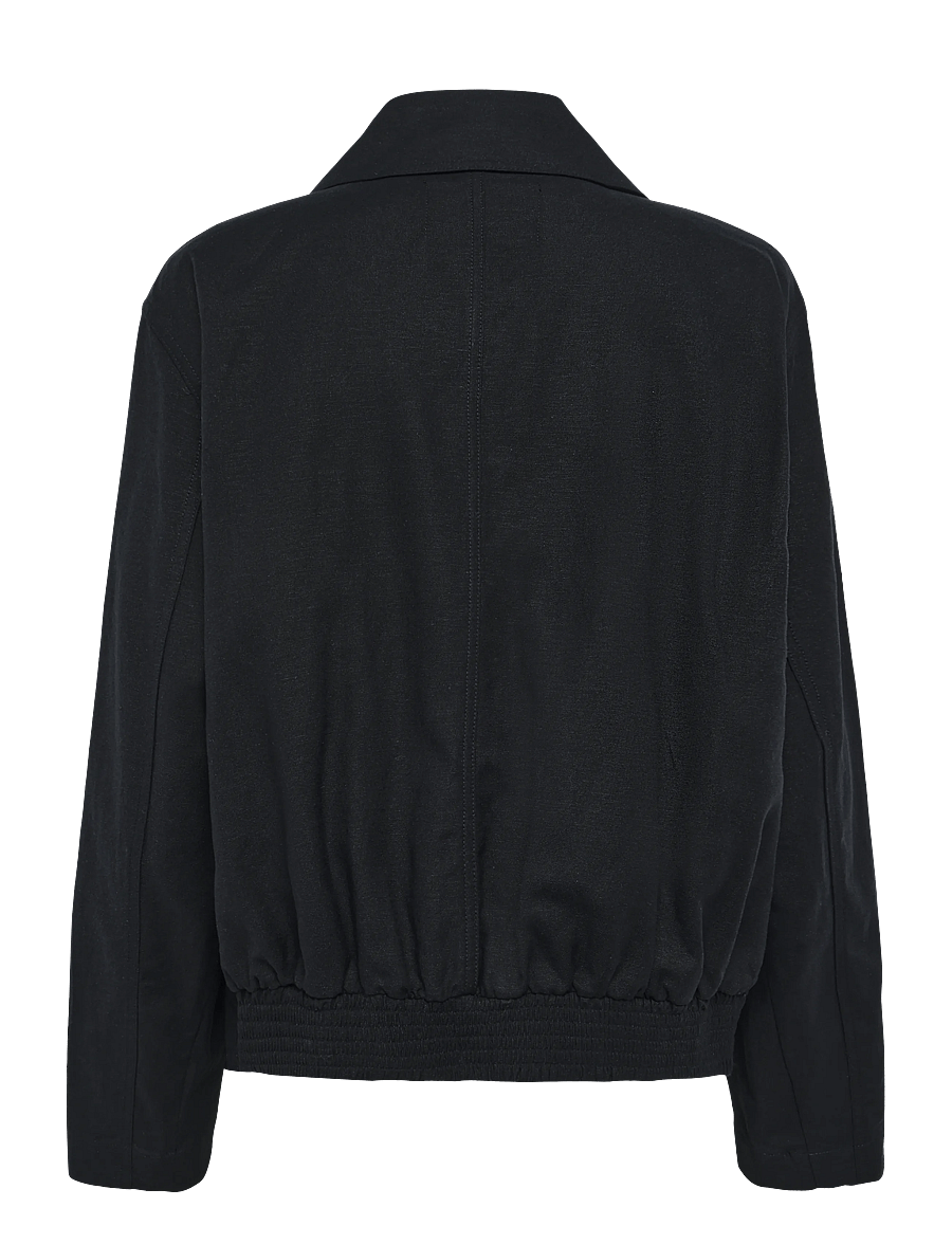 Mango - Funnel-neck bomber jacket - vårjackor - black - 2