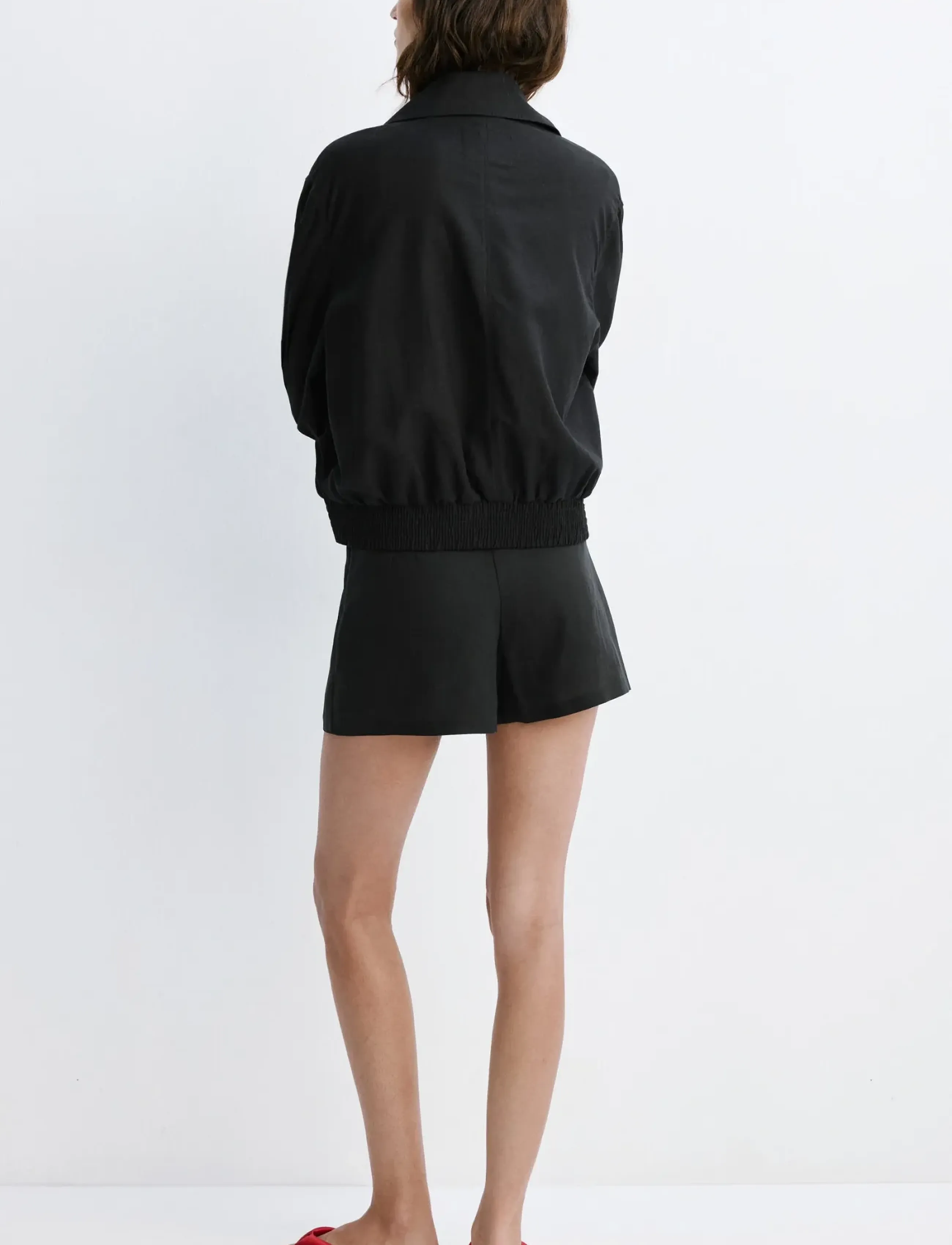 Mango - Funnel-neck bomber jacket - forårsjakker - black - 2