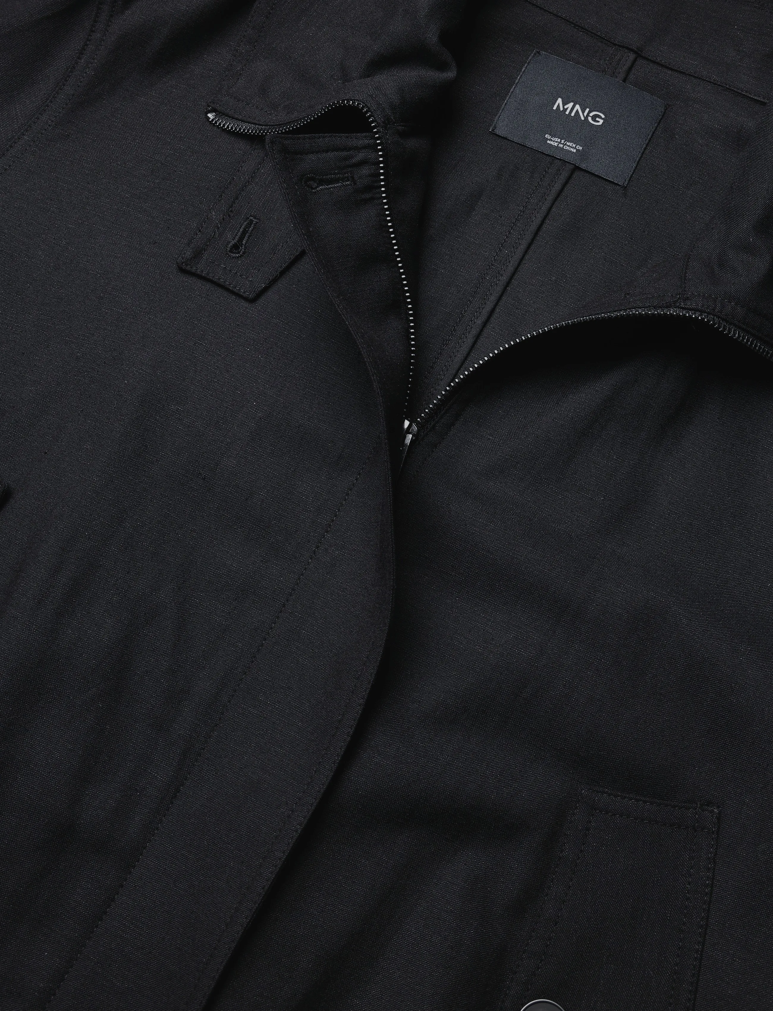 Mango - Funnel-neck bomber jacket - vårjackor - black - 4