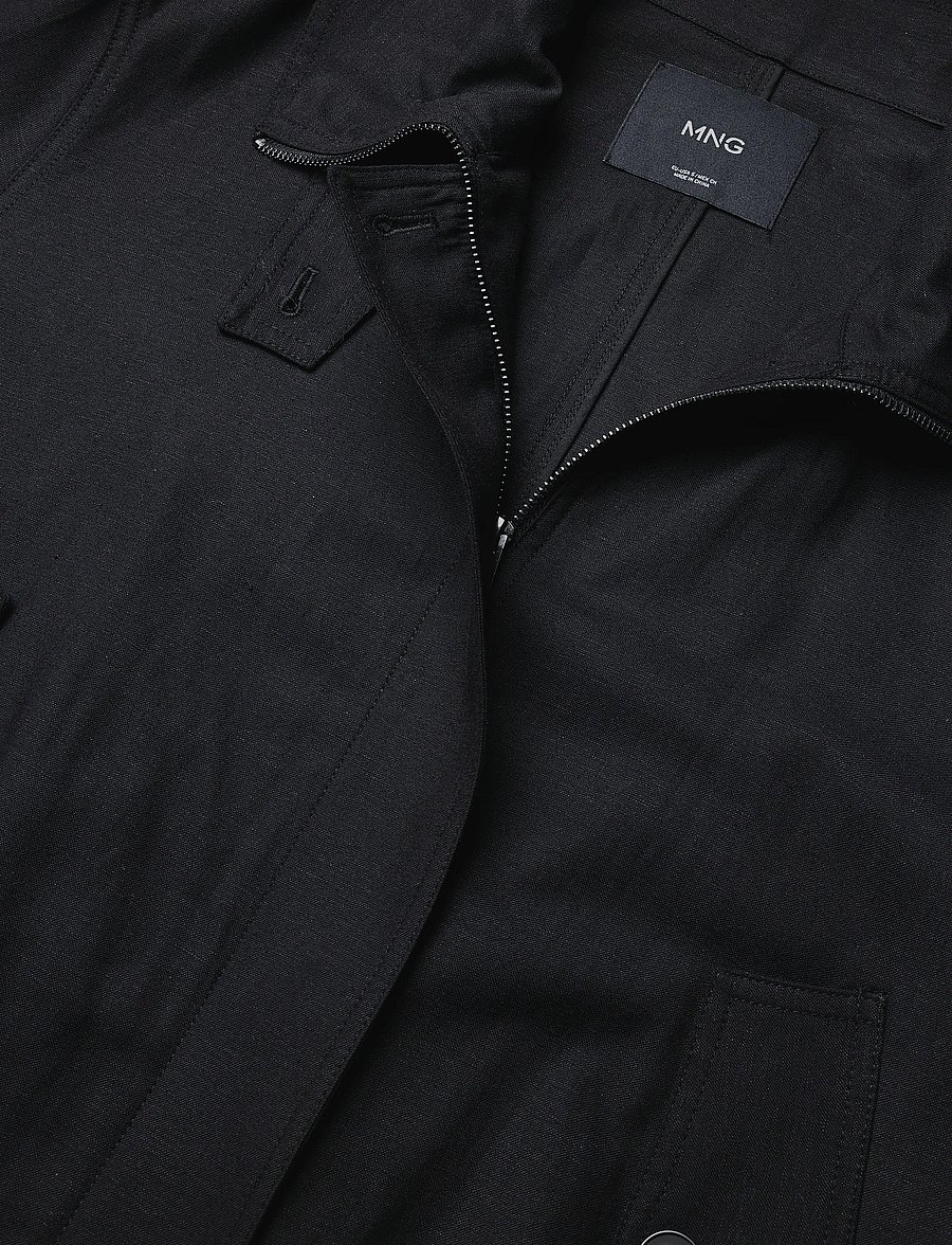 Mango - Funnel-neck bomber jacket - vårjackor - black - 4
