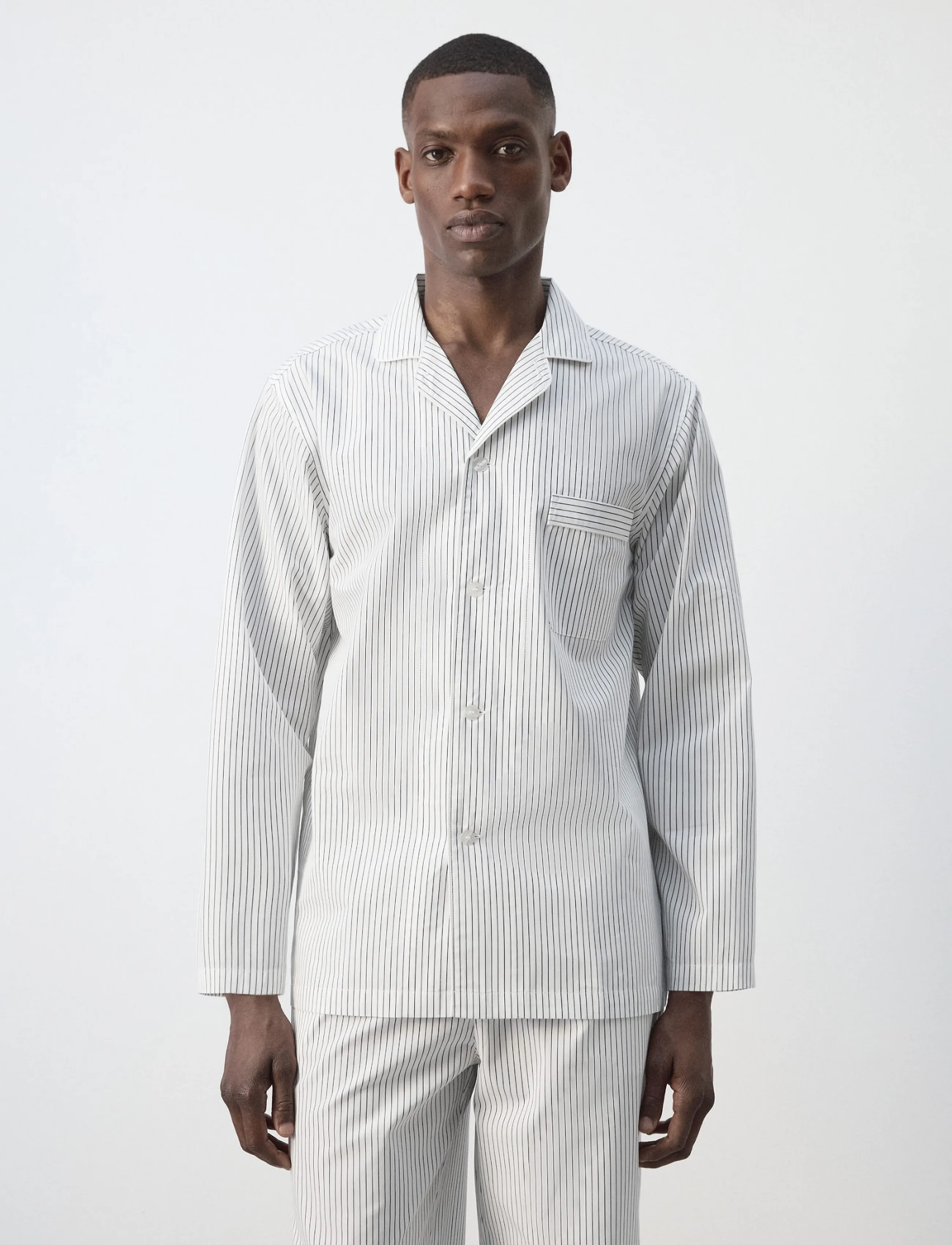 Mango Striped Pyjama Pack, Mænd, Stribet Pyjamas Sæt, Grå, Str: S