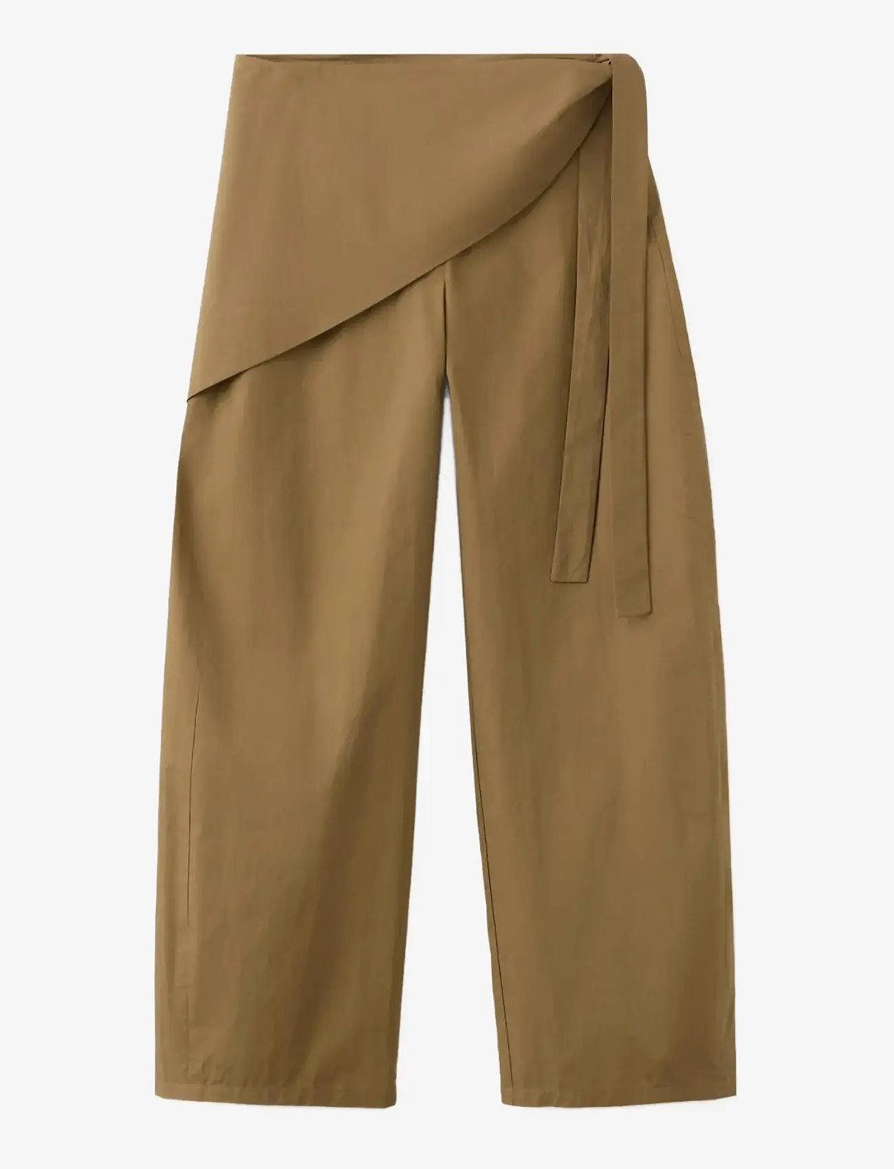 Mango - Straight-leg trousers with detachable scarf - beige - khaki - 1