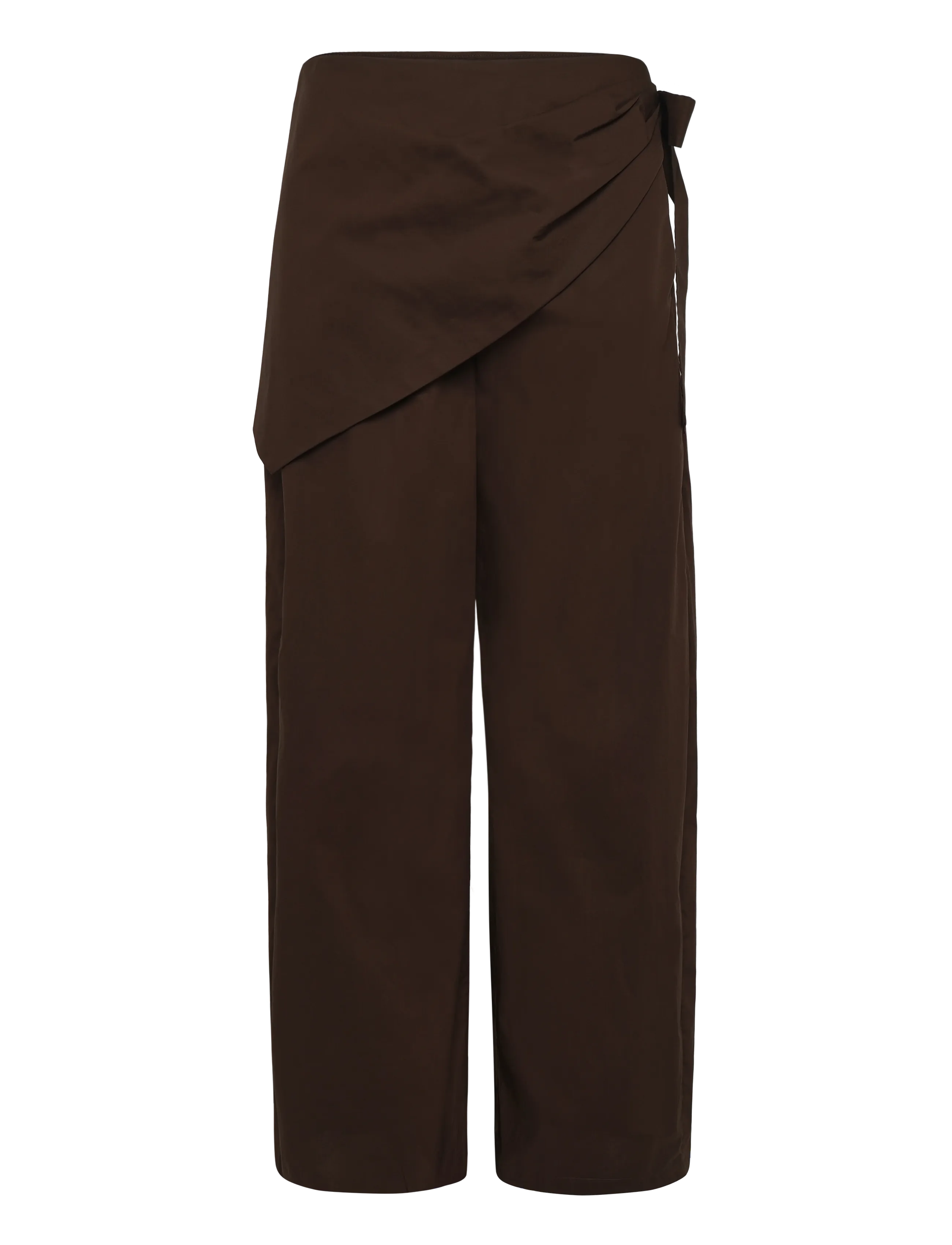 Mango - Straight-leg trousers with detachable scarf - raka byxor - dark brown - 1