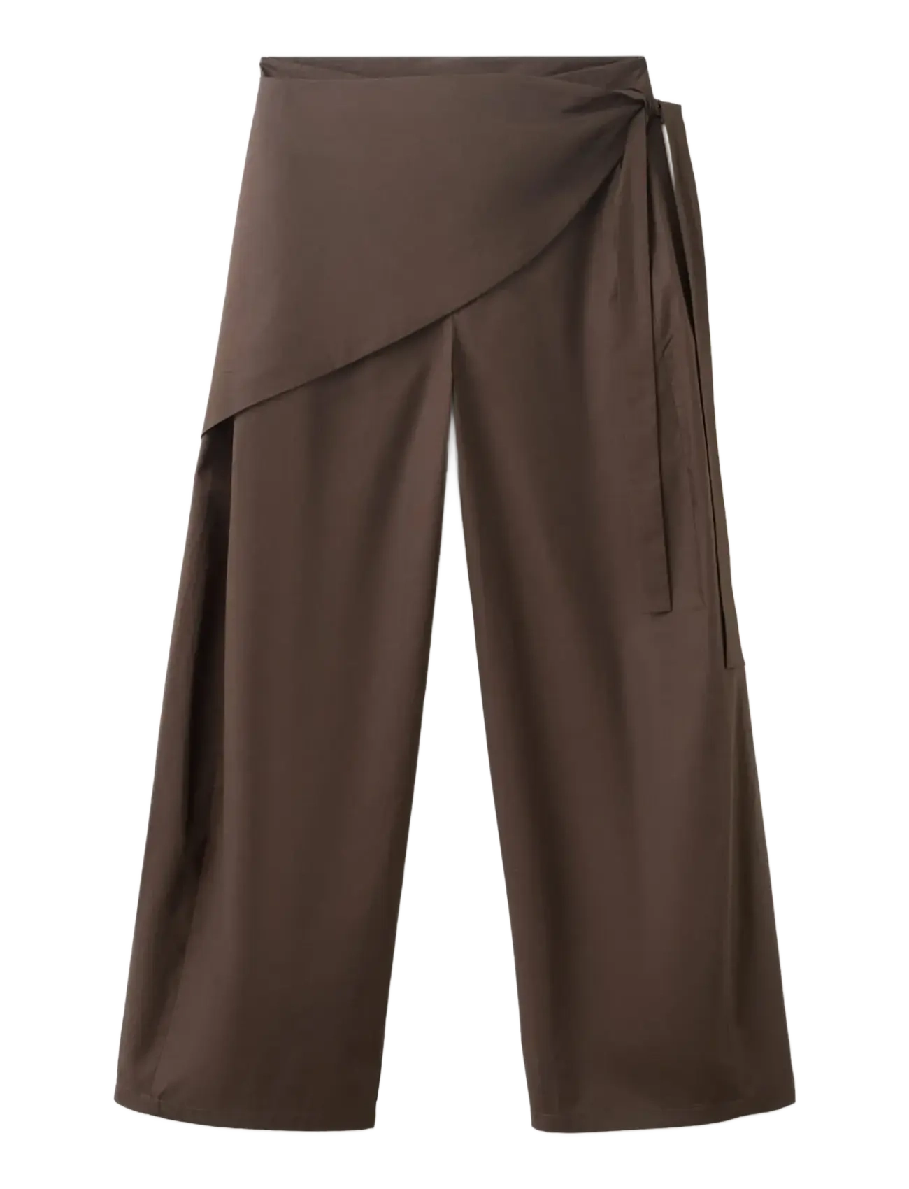 Mango - Straight-leg trousers with detachable scarf - bukser med lige ben - dark brown - 1